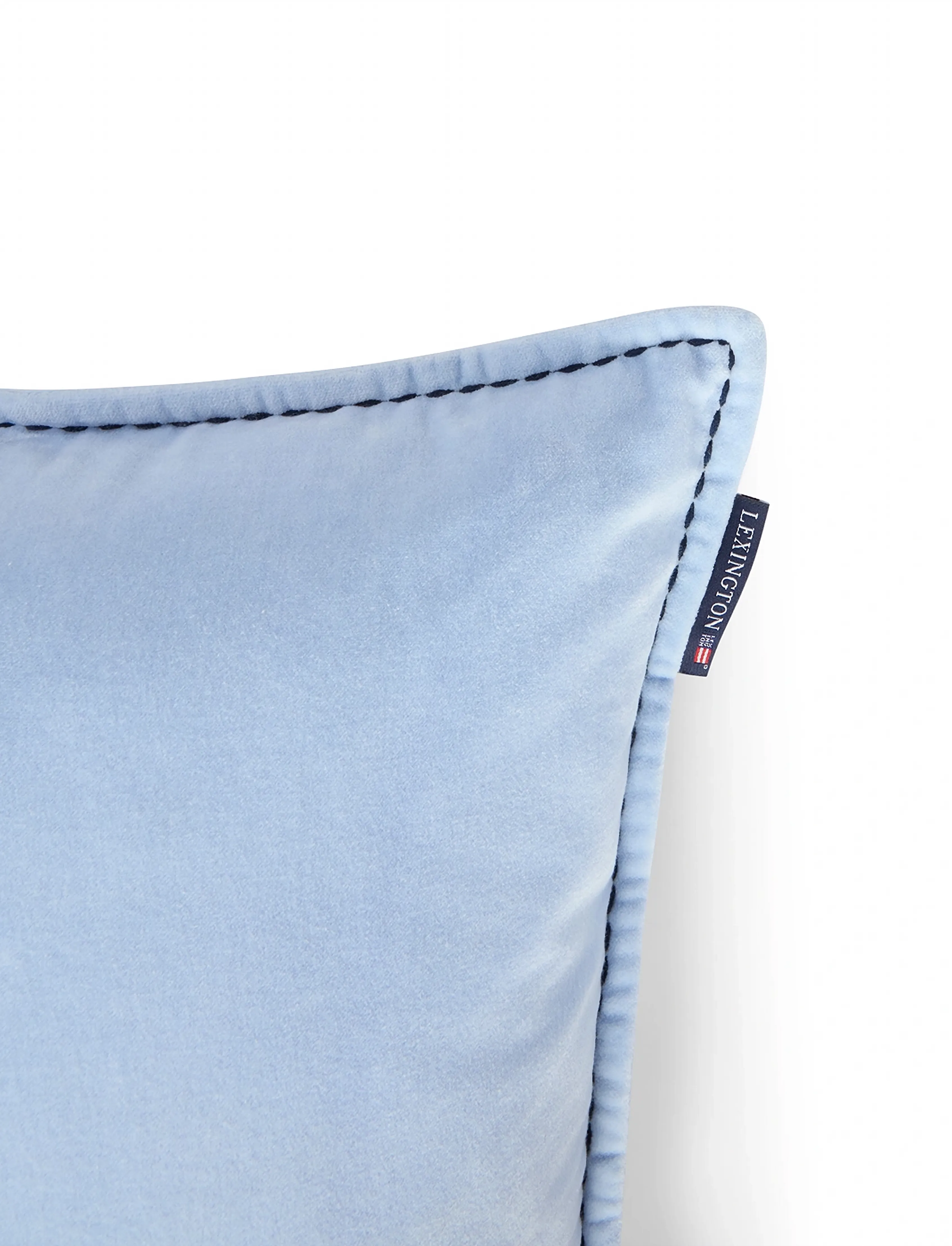 Lexington Home - Blue Logo Organic Cotton Velvet Pillow Cover - blue - 4