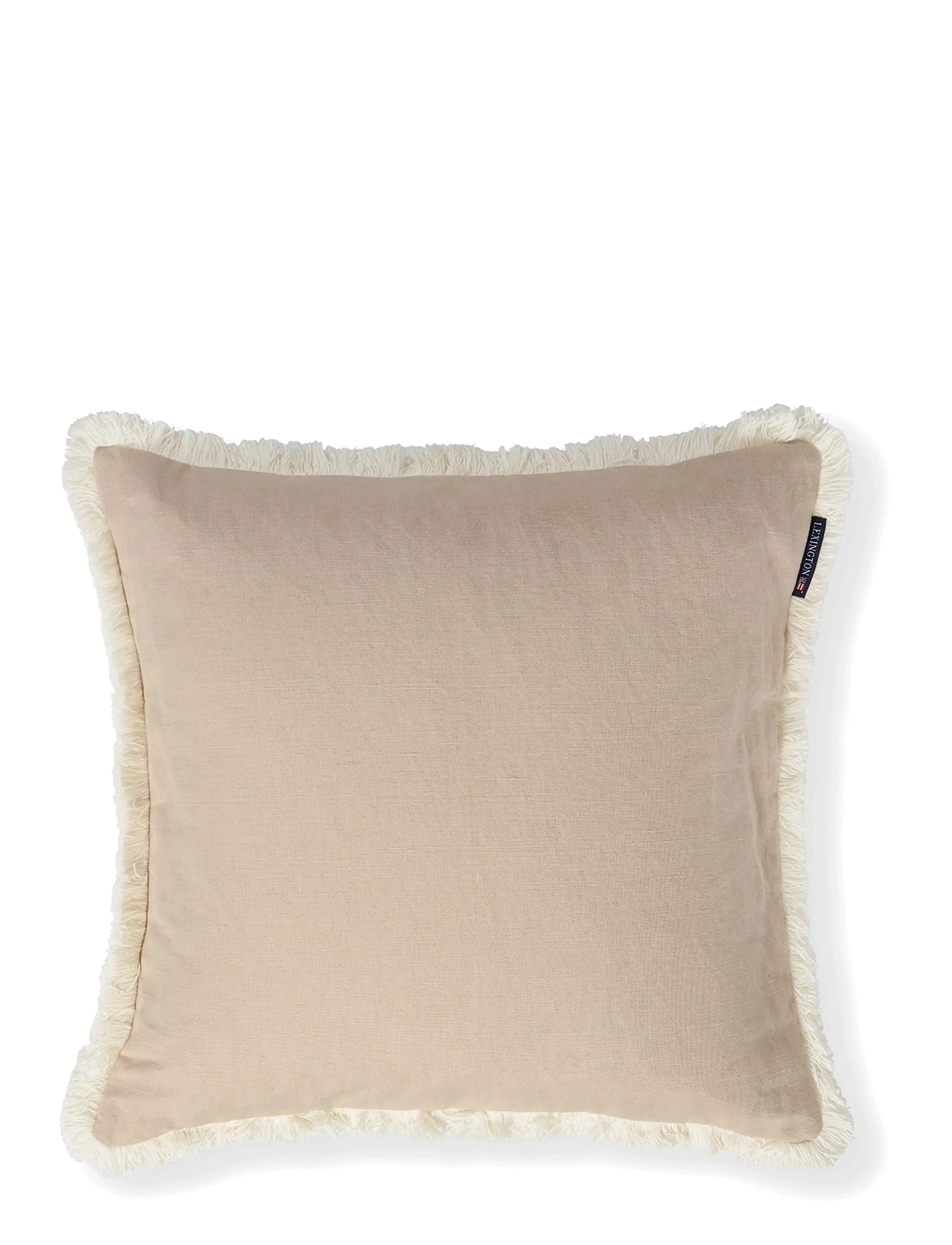 Lexington Home Linen/Cotton Fringe Pillow Cover - Putetrekk - BEIGE / beige