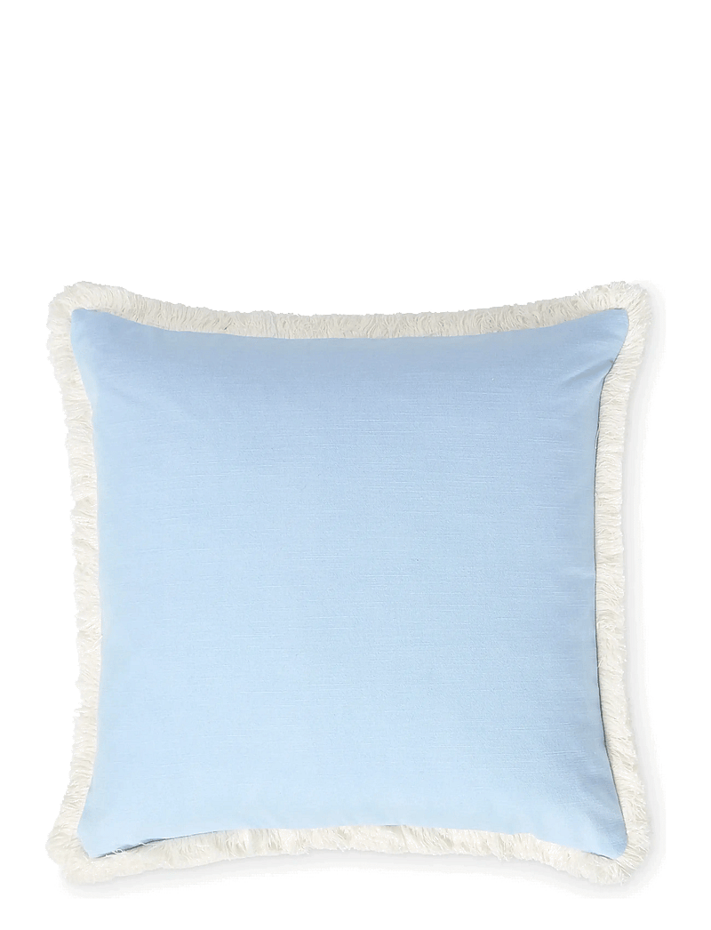 Lexington Home - Linen/Cotton Fringe Pillow Cover - kissenbezüge - blue - 0