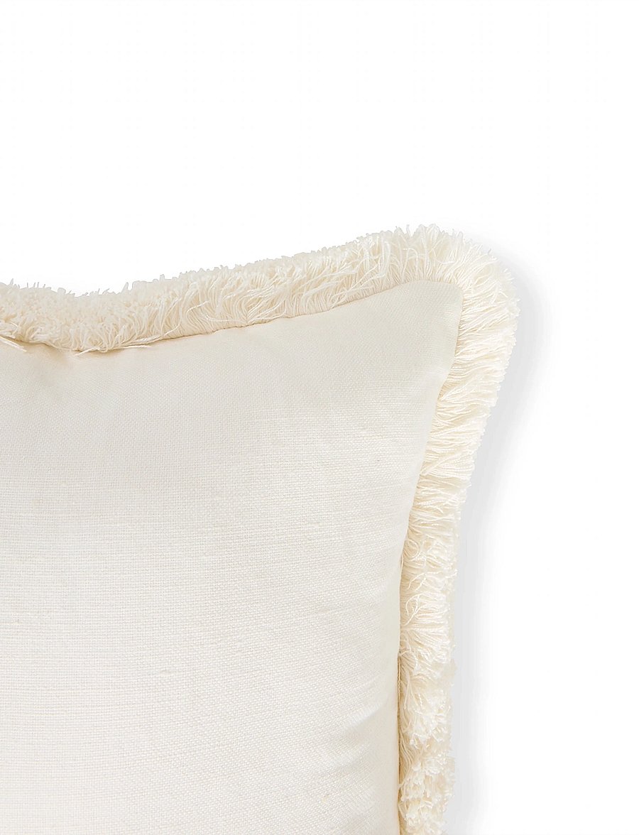 Lexington Home - Linen/Cotton Fringe 50x30 Pillow - white - 3