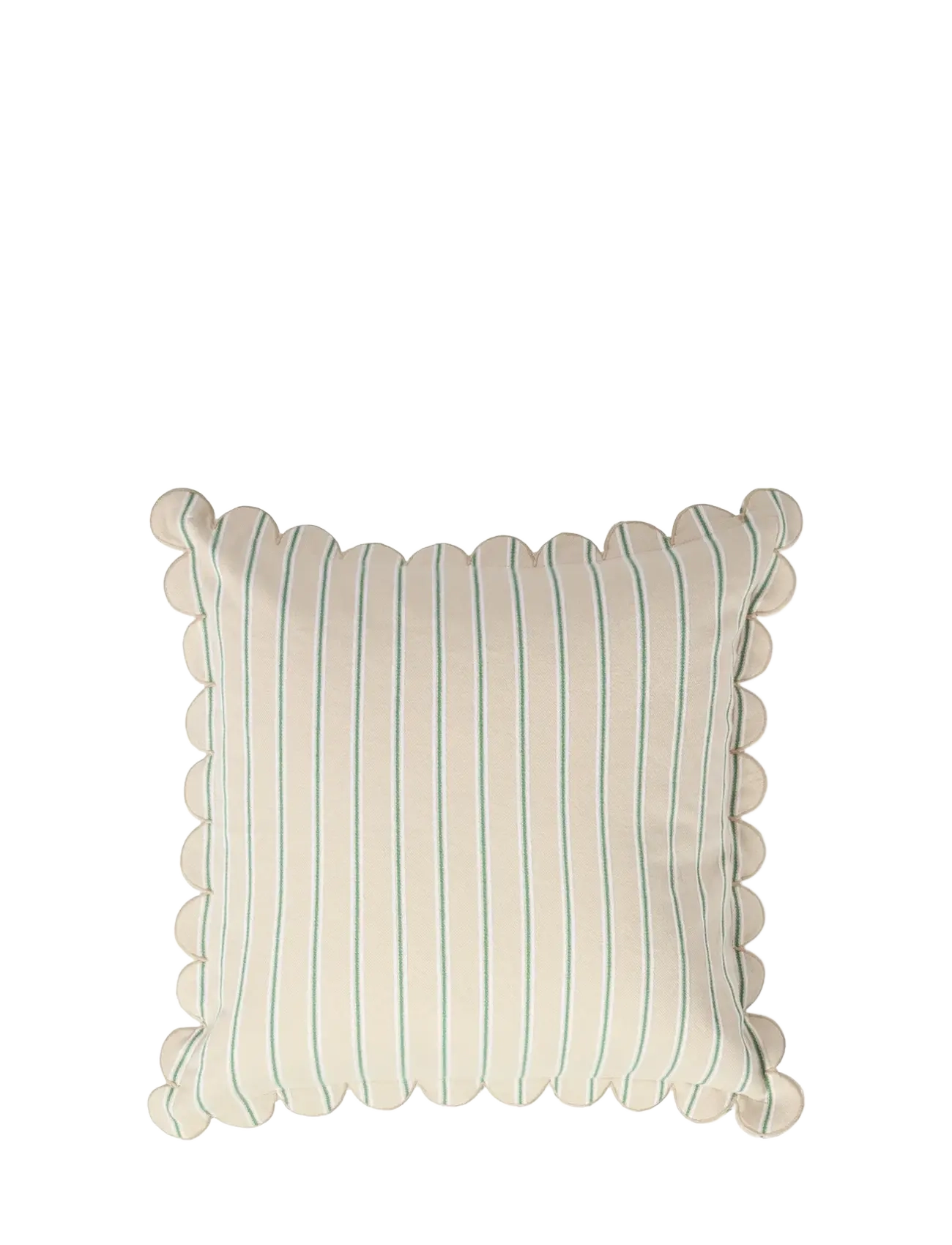 Lexington Home Striped Organic Cotton Scallop Wing Pillow Cover, Pudebetræk, Beige, Str: 50X50