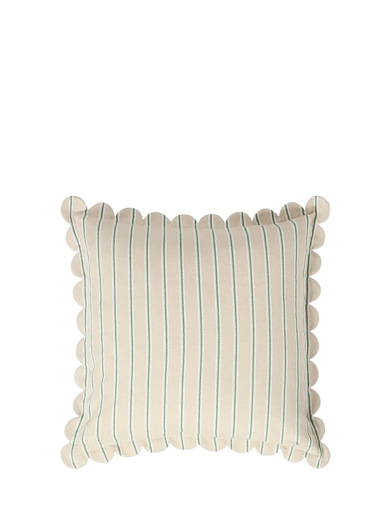 Lexington Home - Striped Organic Cotton Scallop Wing Pillow Cover - padjakatted - beige/white/blue - 1