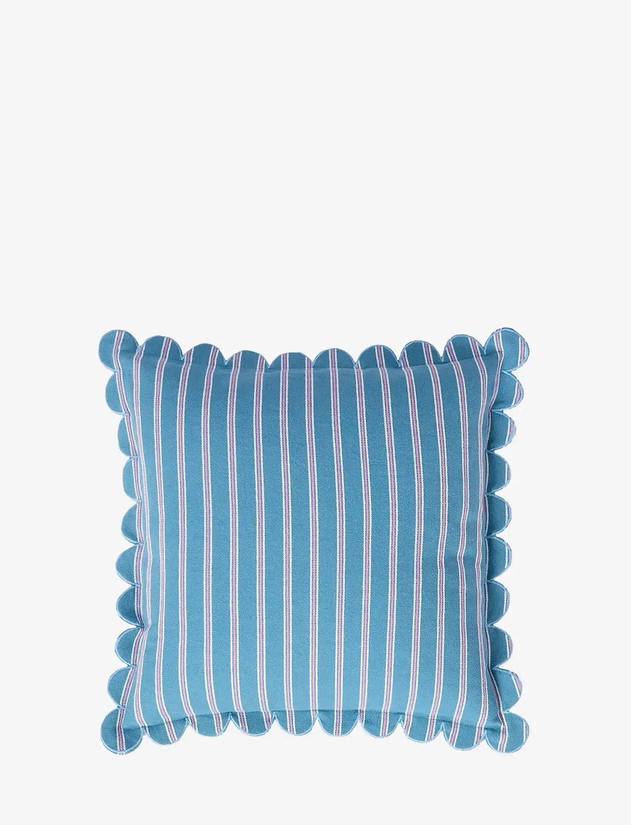 Lexington Home - Striped Organic Cotton Scallop Wing Pillow Cover - padjakatted - blue/white/pink - 0