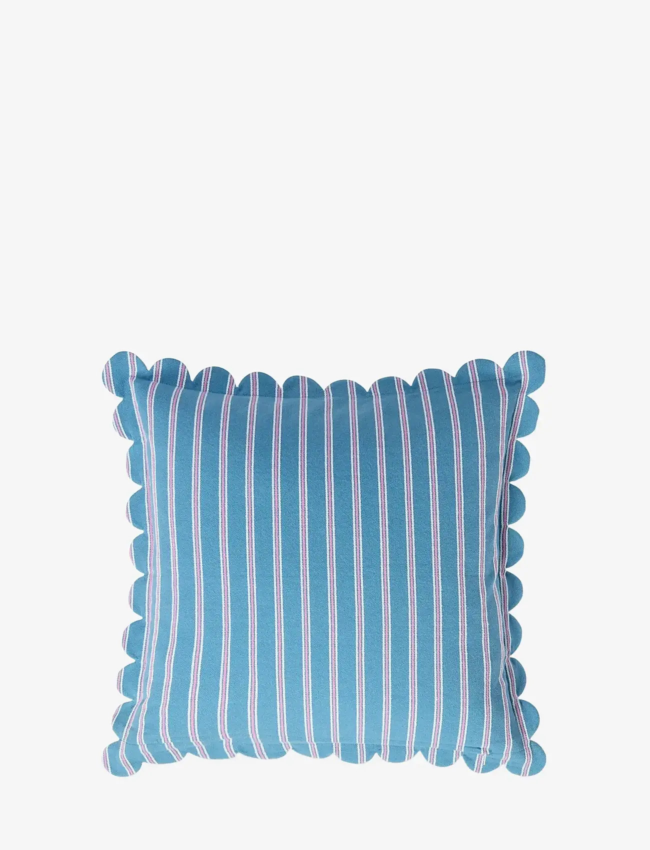 Lexington Home - Striped Organic Cotton Scallop Wing Pillow Cover - padjakatted - blue/white/pink - 1