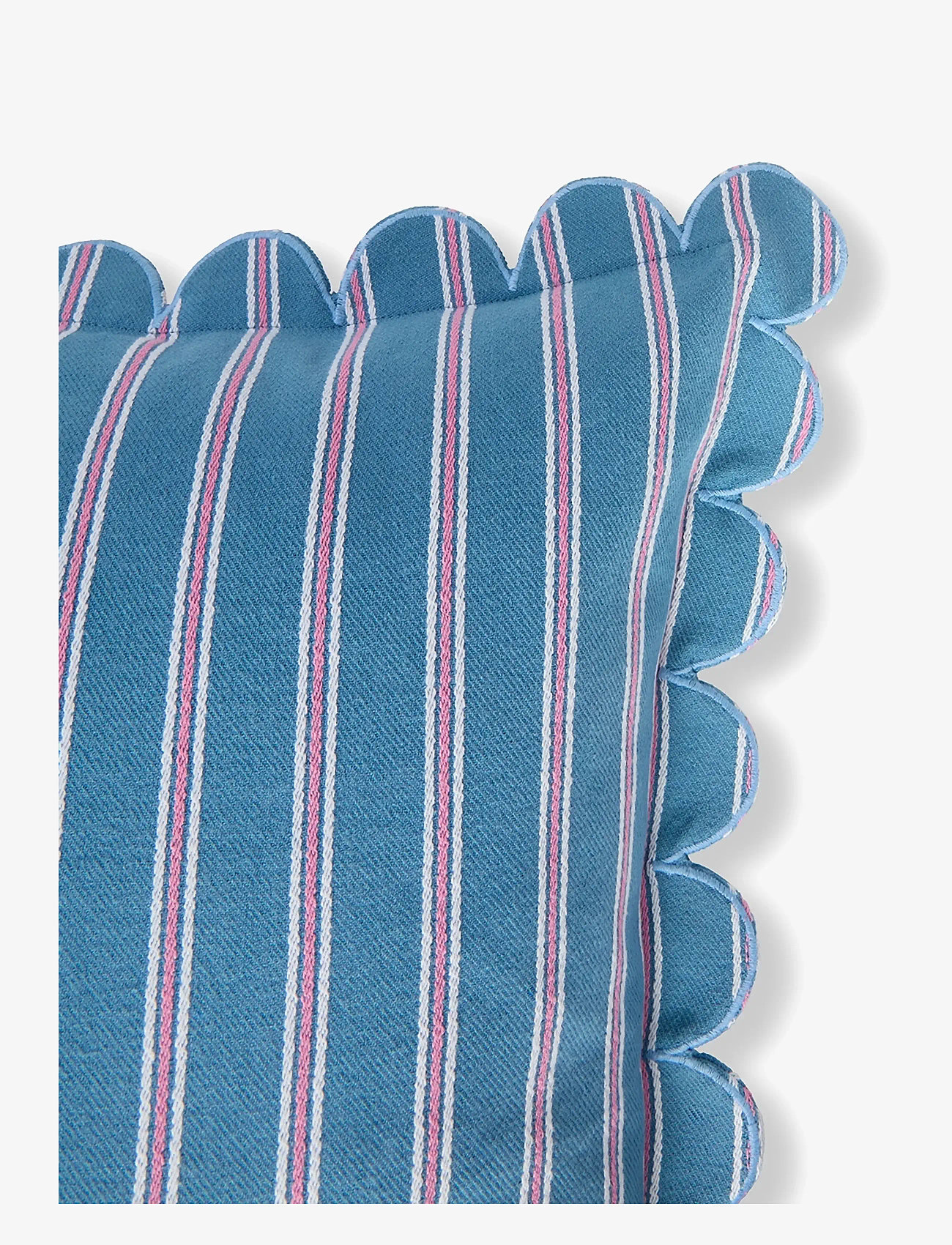 Lexington Home - Striped Organic Cotton Scallop Wing Pillow Cover - padjakatted - blue/white/pink - 2