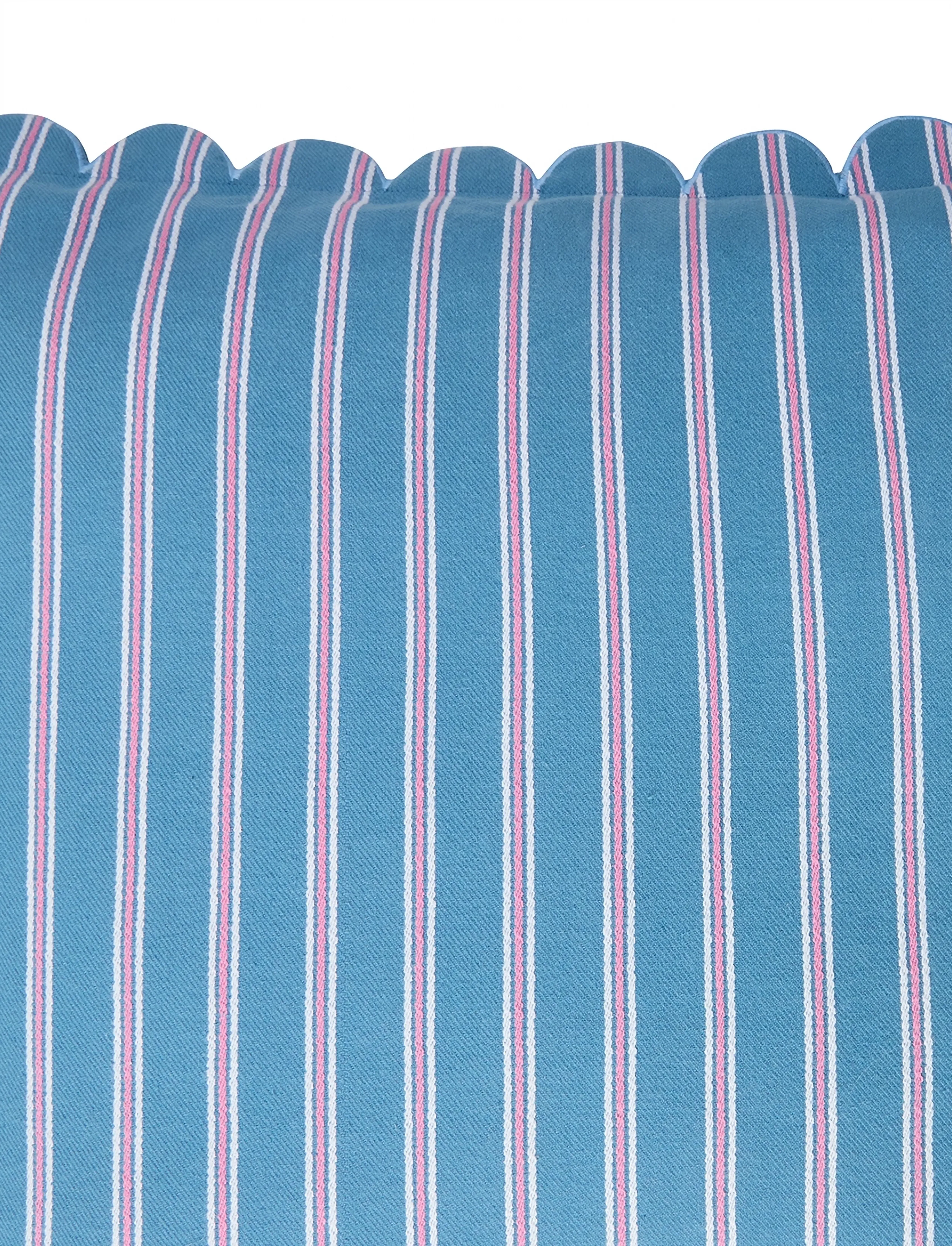 Lexington Home - Striped Organic Cotton Scallop Wing Pillow Cover - coussins covers - blue/white/pink - 3