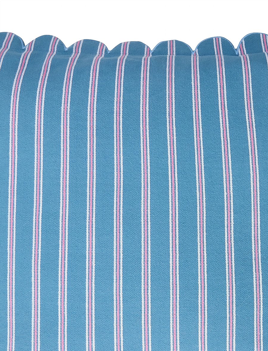 Lexington Home - Striped Organic Cotton Scallop Wing Pillow Cover - kissenbezüge - blue/white/pink - 3