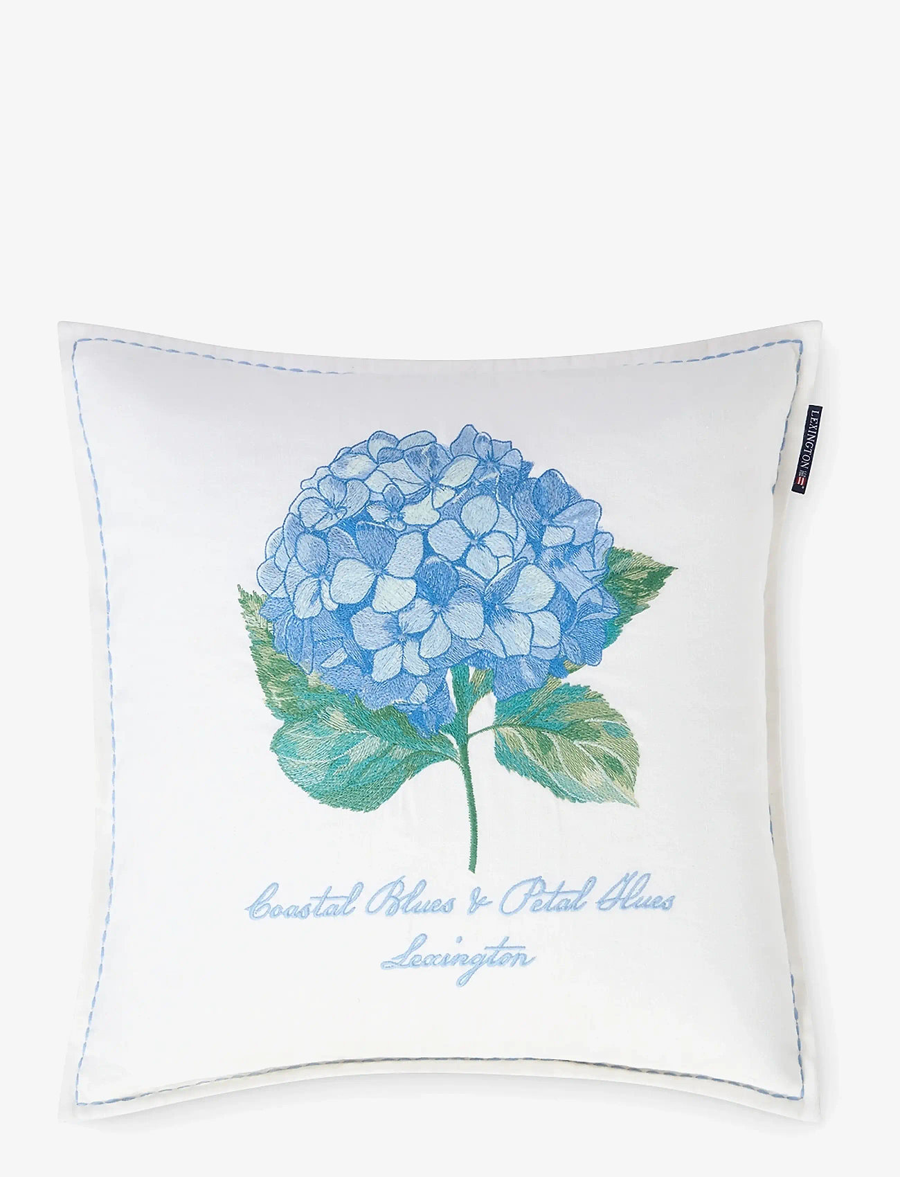 Lexington Home - Floral Embroidered Linen/Cotton Pillow Cover - kissenbezüge - white/green/blue - 1