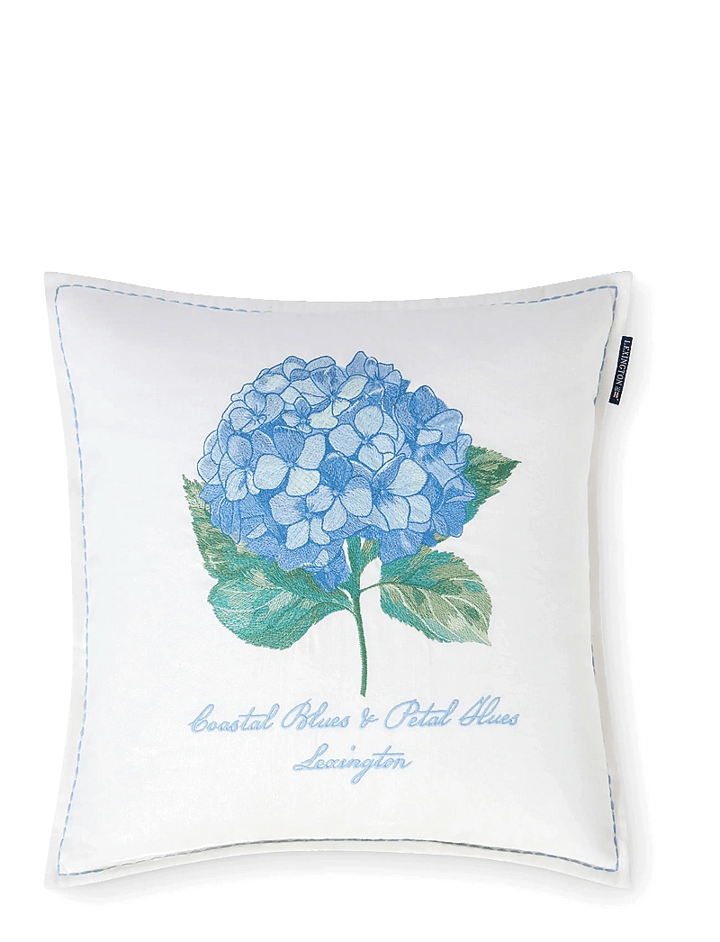 Lexington Home - Floral Embroidered Linen/Cotton Pillow Cover - kissenbezüge - white/green/blue - 1