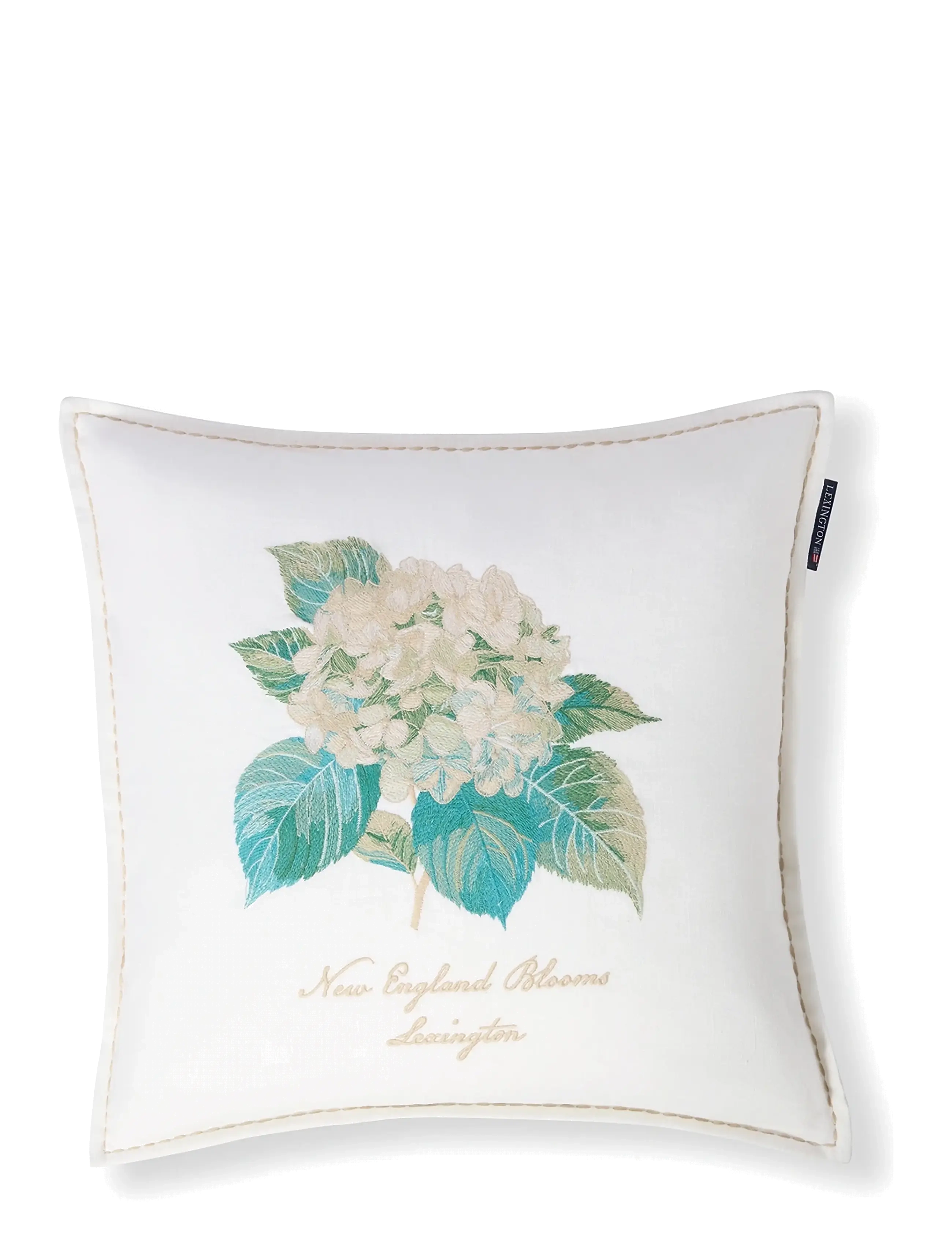 Lexington Home Floral Embroidered Linen/Cotton Pillow Cover - Lexington Home - WHITE/GREEN/WHITE / cream