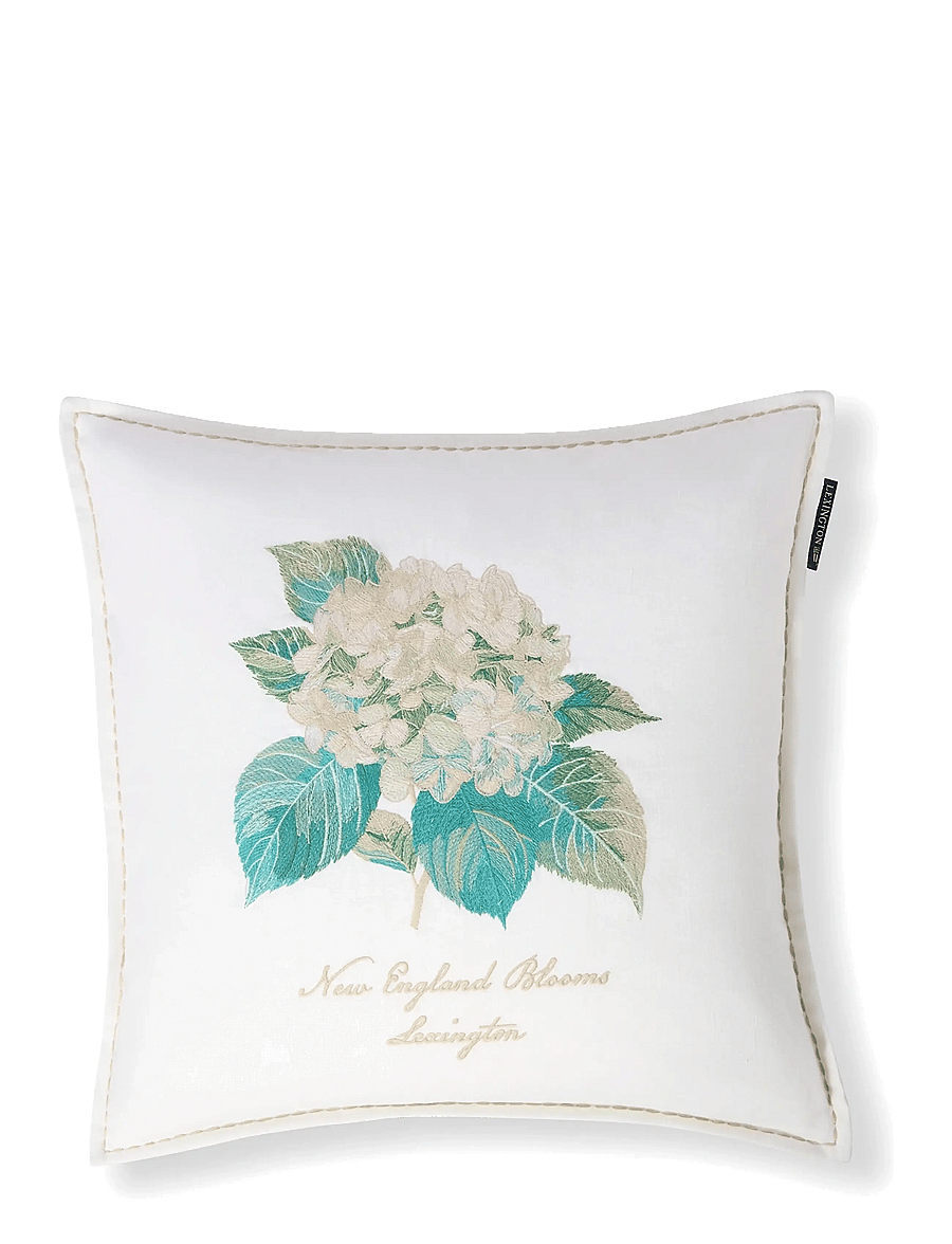 Lexington Home - Floral Embroidered Linen/Cotton Pillow Cover - kissenbezüge - white/green/white - 1