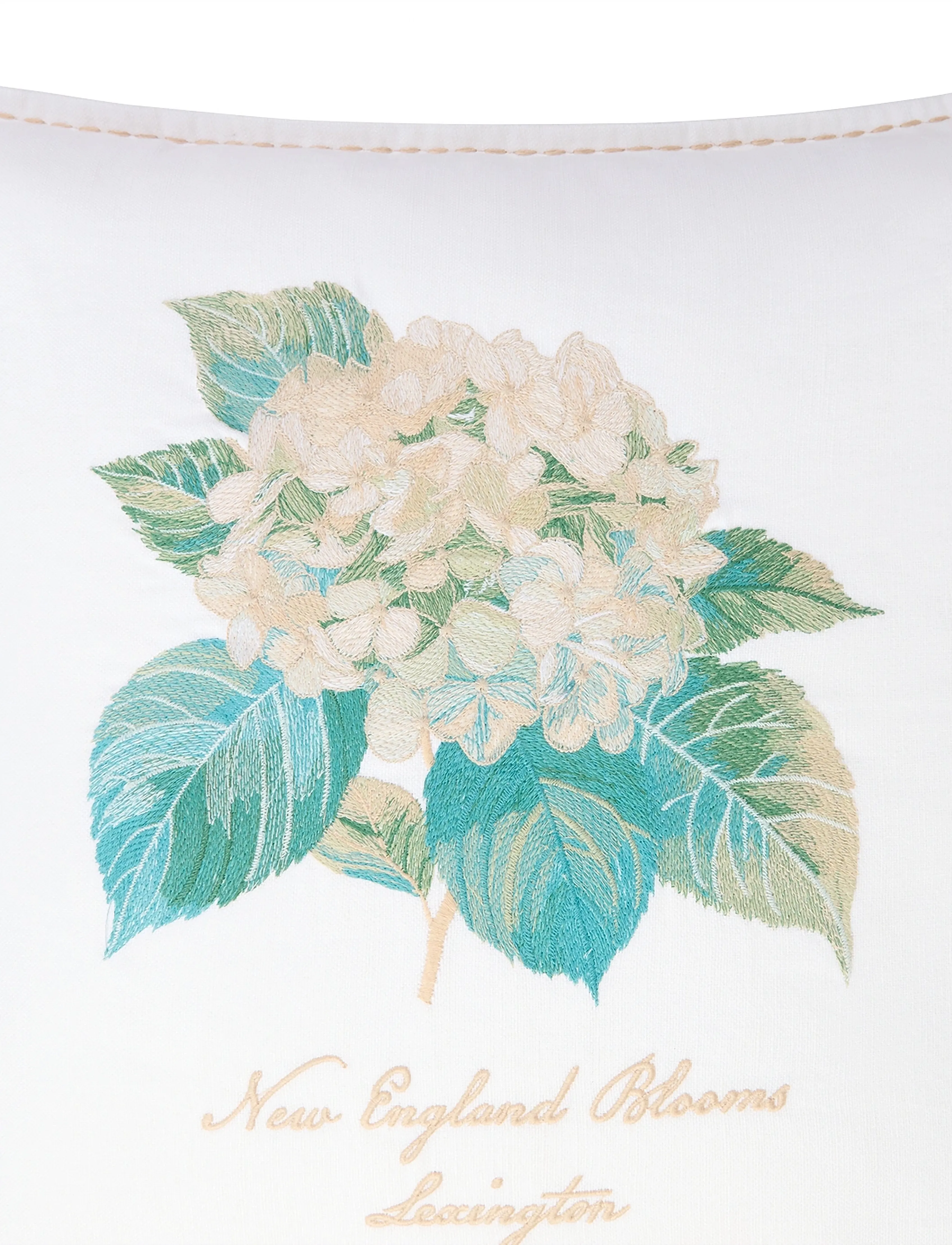 Lexington Home - Floral Embroidered Linen/Cotton Pillow Cover - pudebetræk - white/green/white - 3