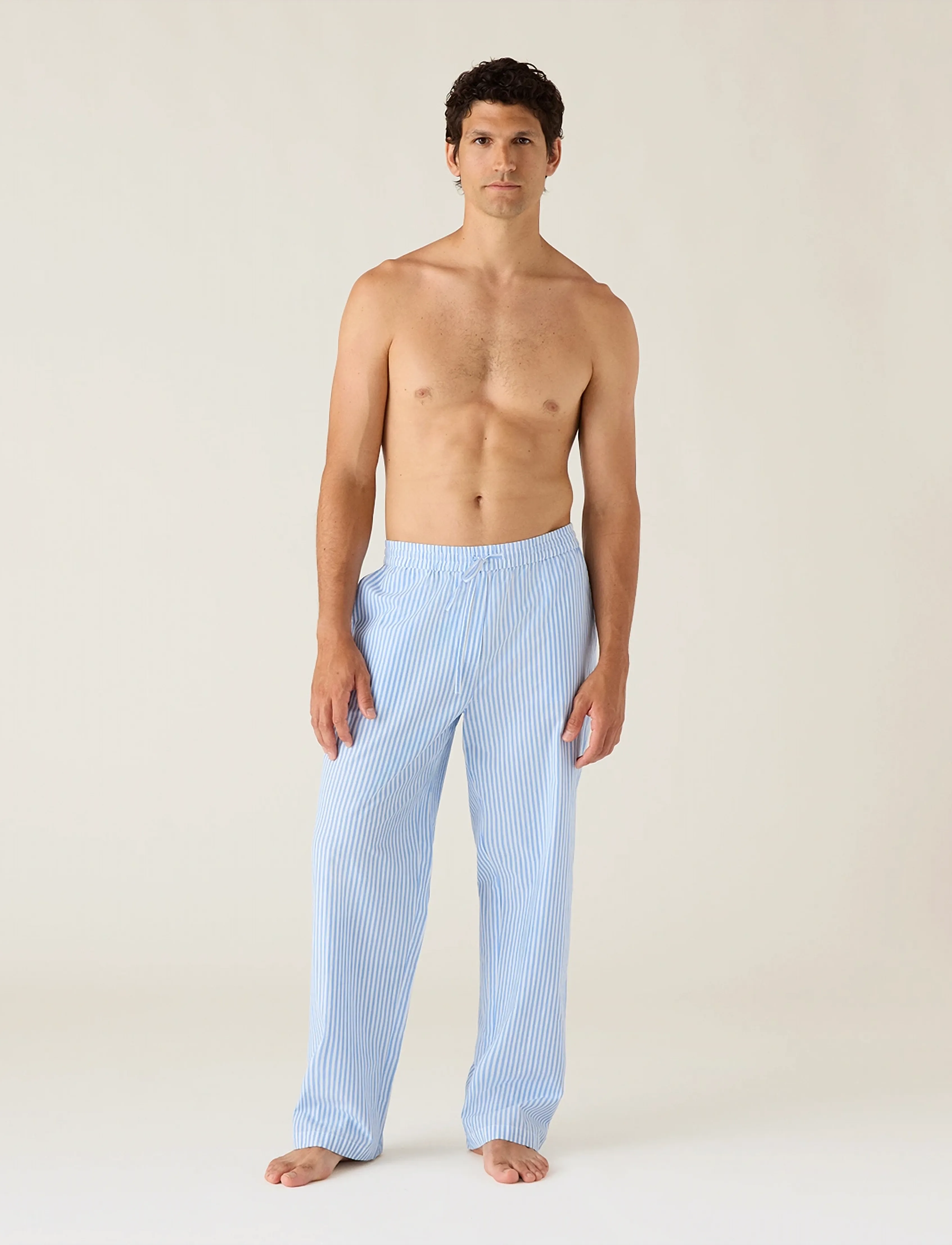 Lexington Home Organic Cotton Poplin Pajama Pants, L, Blue, Nat- Og Loungewear > Bukser, Herre