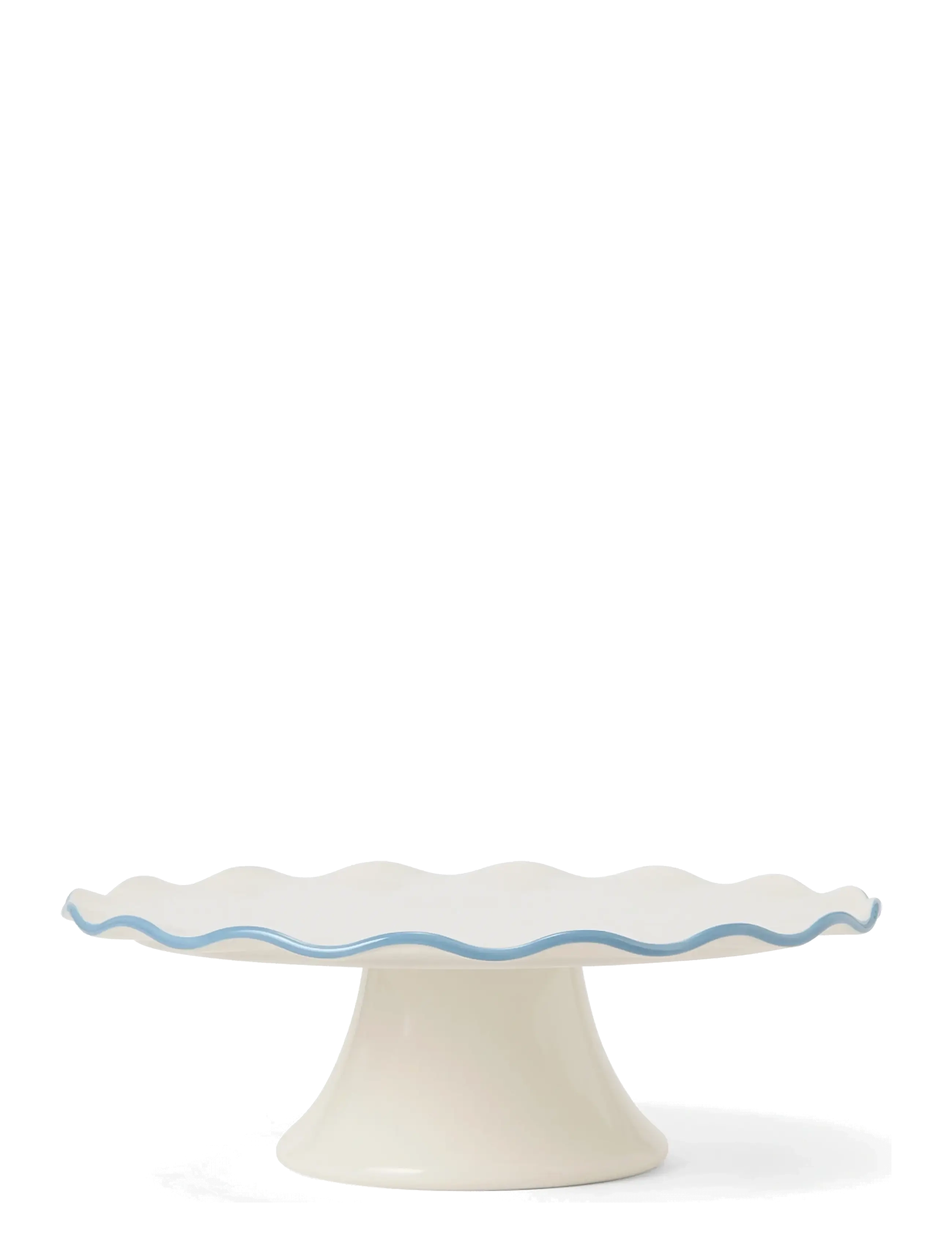 Lexington Home Stoneware Wavy Cake Stand - Nyheder - WHITE/BLUE / cream