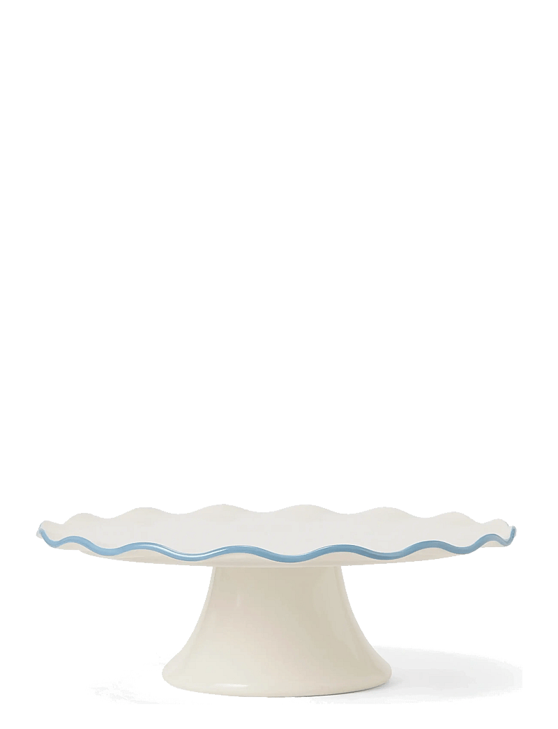 Lexington Home - Stoneware Wavy Cake Stand - kuchenplatten - white/blue - 0