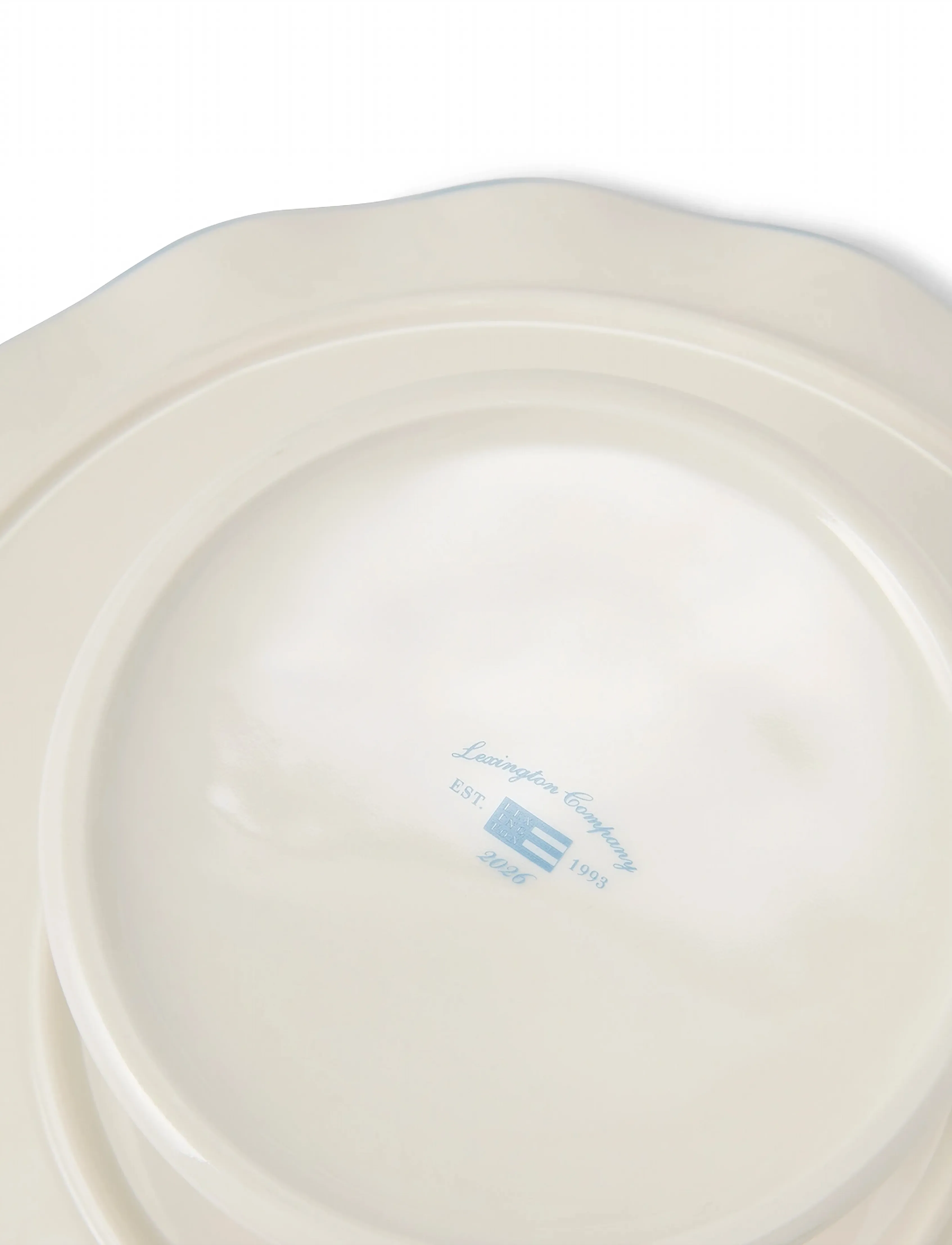 Lexington Home - Stoneware Wavy Cake Stand - white/blue - 4