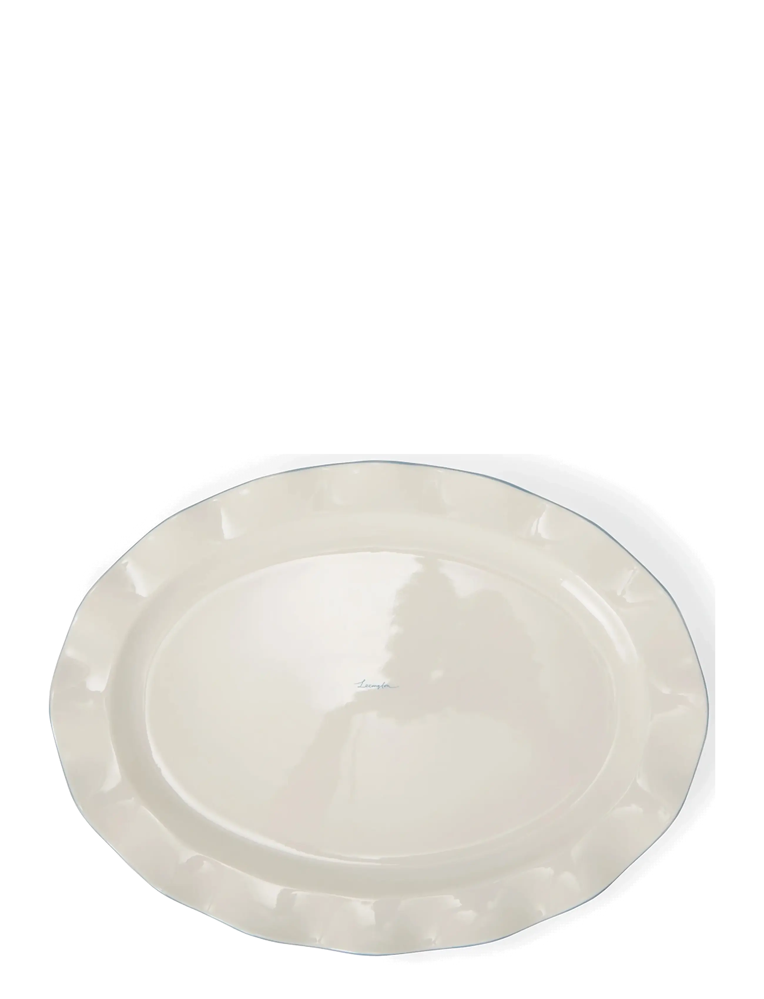 Lexington Home Stoneware Wavy Oval Platter, Serveringsfad, Hvid, Str: ONE SIZE