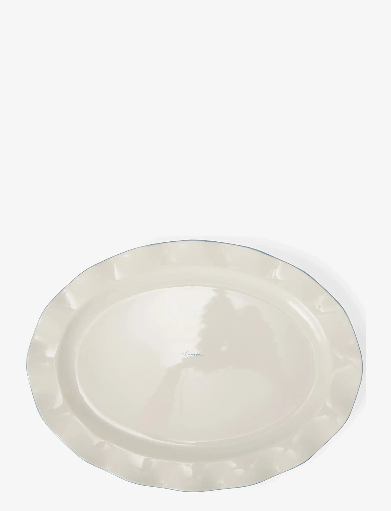 Lexington Home - Stoneware Wavy Oval Platter - white/blue - 0