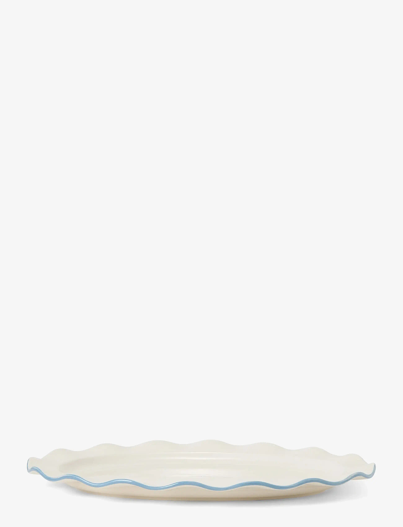 Lexington Home - Stoneware Wavy Oval Platter - white/blue - 1