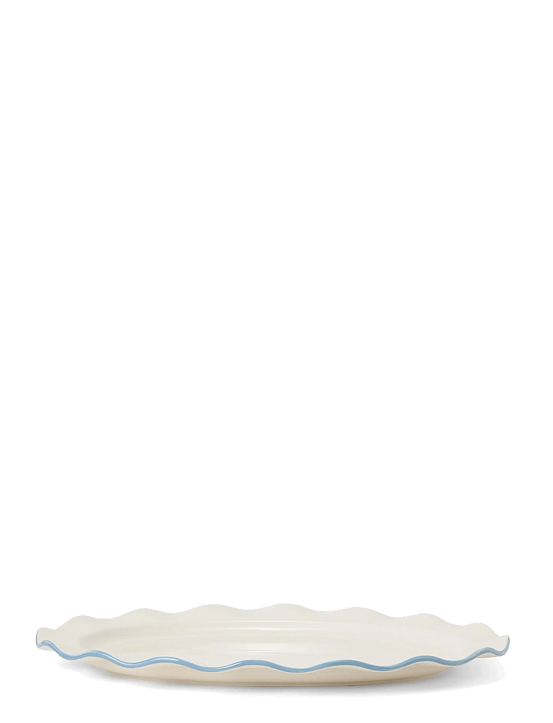 Lexington Home - Stoneware Wavy Oval Platter - white/blue - 1