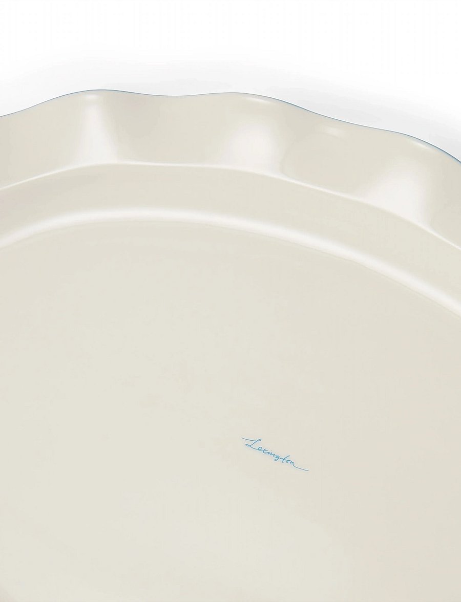 Lexington Home - Stoneware Wavy Oval Platter - vaagnad ja roogade serveerimisalused - white/blue - 3