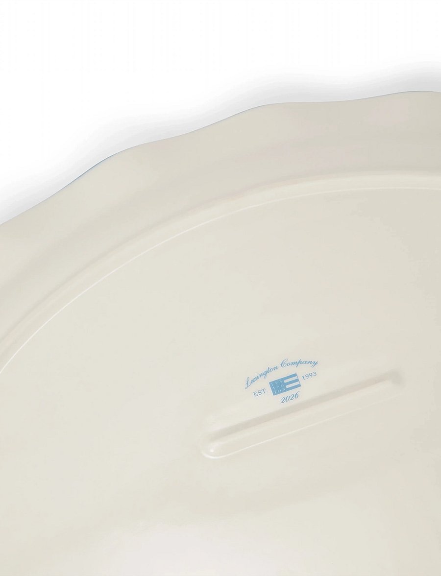 Lexington Home - Stoneware Wavy Oval Platter - vaagnad ja roogade serveerimisalused - white/blue - 4
