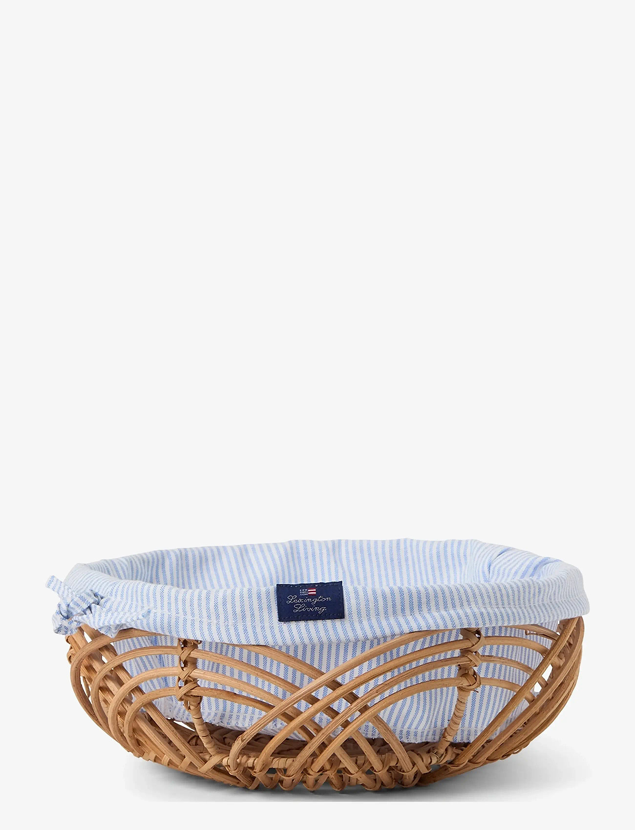 Lexington Home - Wavy Rattan Basket with Liner (Diam 26cm) - leivakastid ja -korvid - natural - 0
