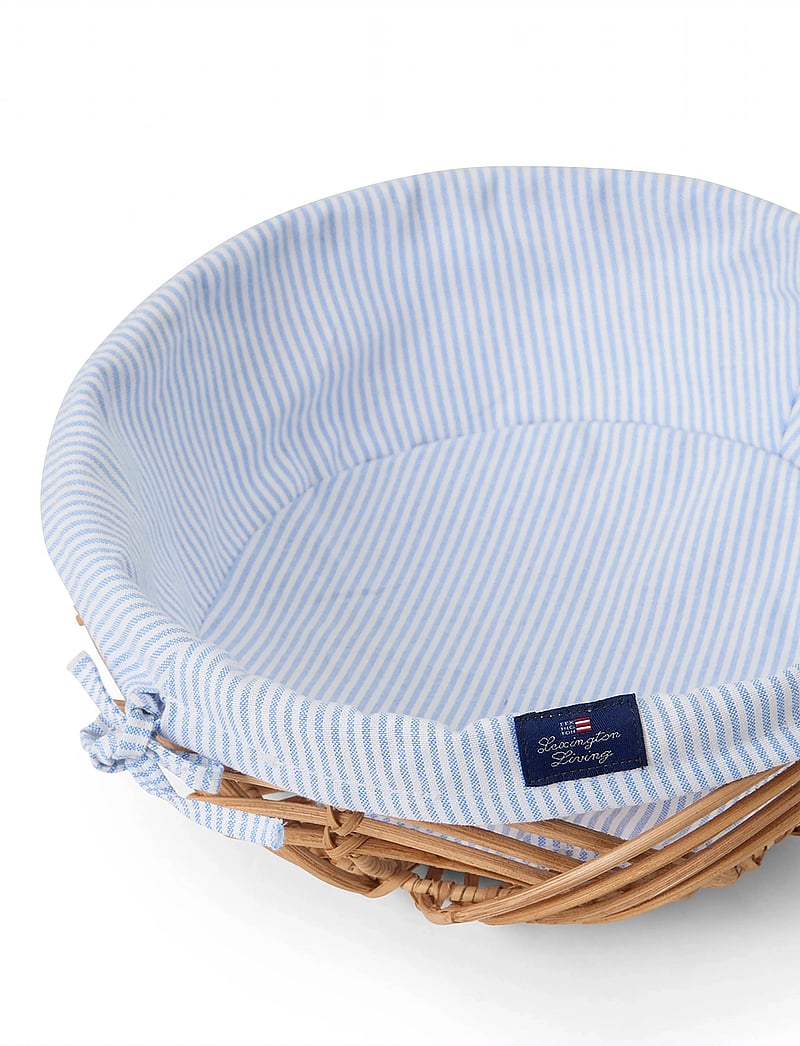 Lexington Home - Wavy Rattan Basket with Liner (Diam 26cm) - leivakastid ja -korvid - natural - 1