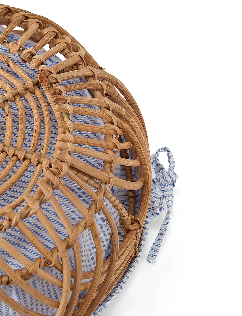 Lexington Home - Wavy Rattan Basket with Liner (Diam 26cm) - leivakastid ja -korvid - natural - 3