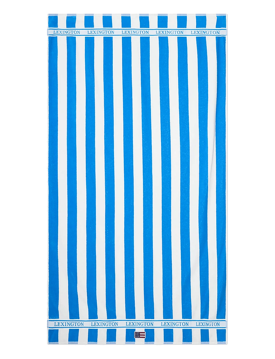 Lexington Home - Block Striped Cotton Terry Beach Towel - badetücher - blue/white - 0