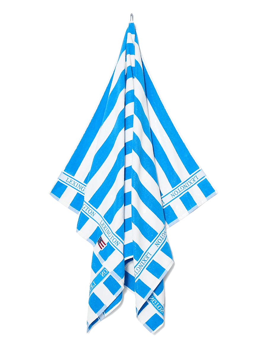 Lexington Home - Block Striped Cotton Terry Beach Towel - badetücher - blue/white - 1