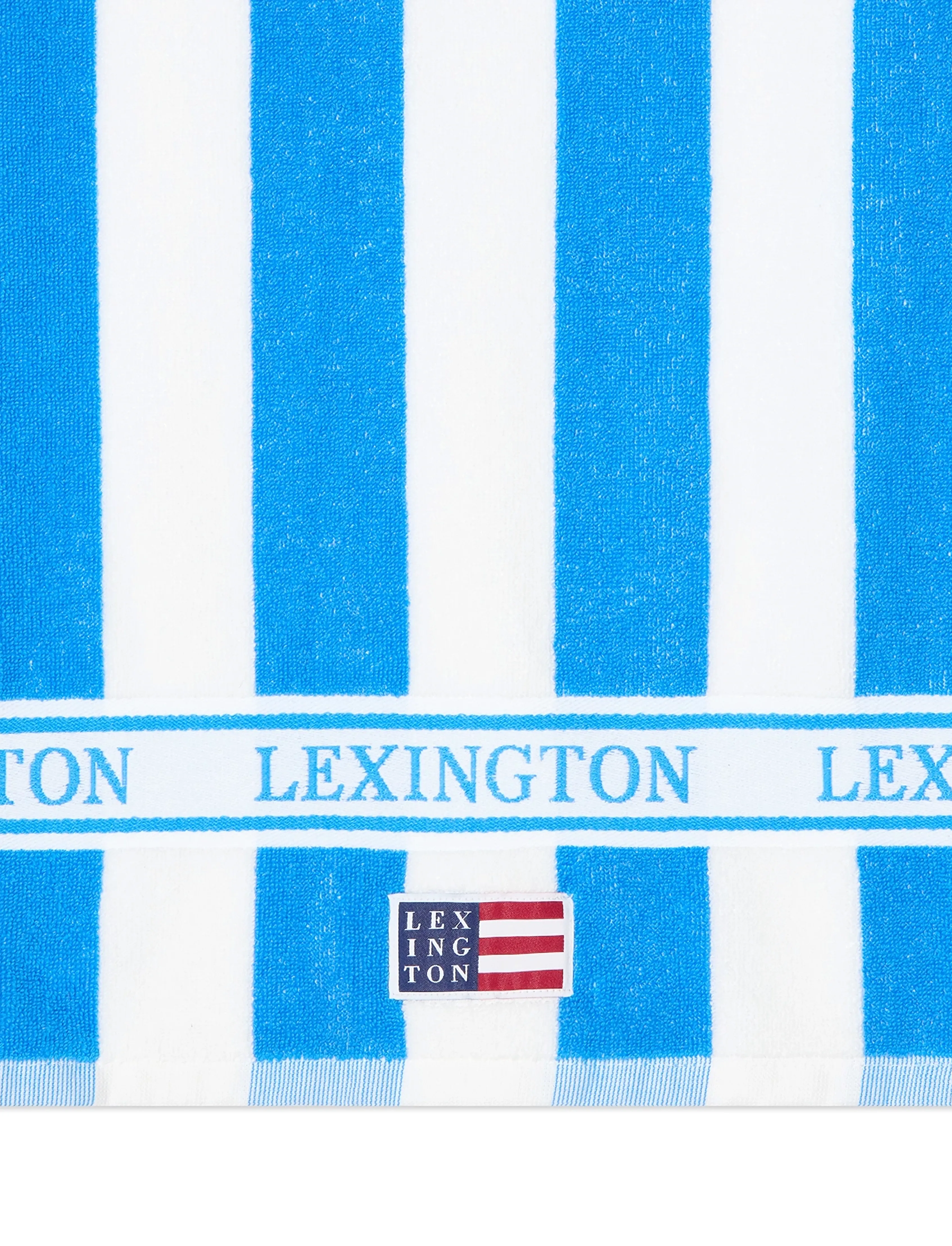 Lexington Home - Block Striped Cotton Terry Beach Towel - paplūdimio rankšluosčiai - blue/white - 2