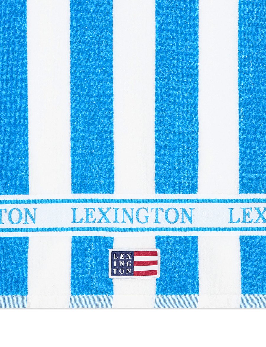Lexington Home - Block Striped Cotton Terry Beach Towel - badetücher - blue/white - 2