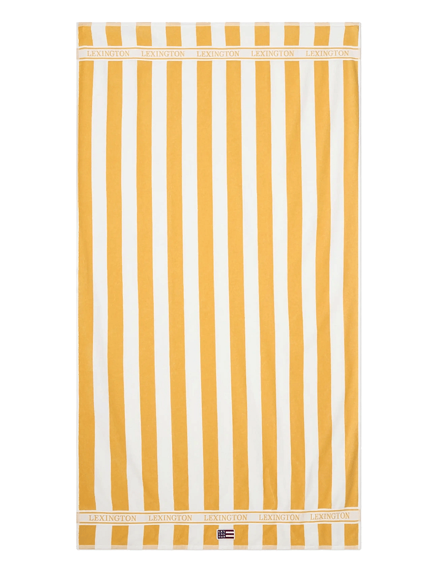 Lexington Home - Block Striped Cotton Terry Beach Towel - badetücher - yellow/white - 0