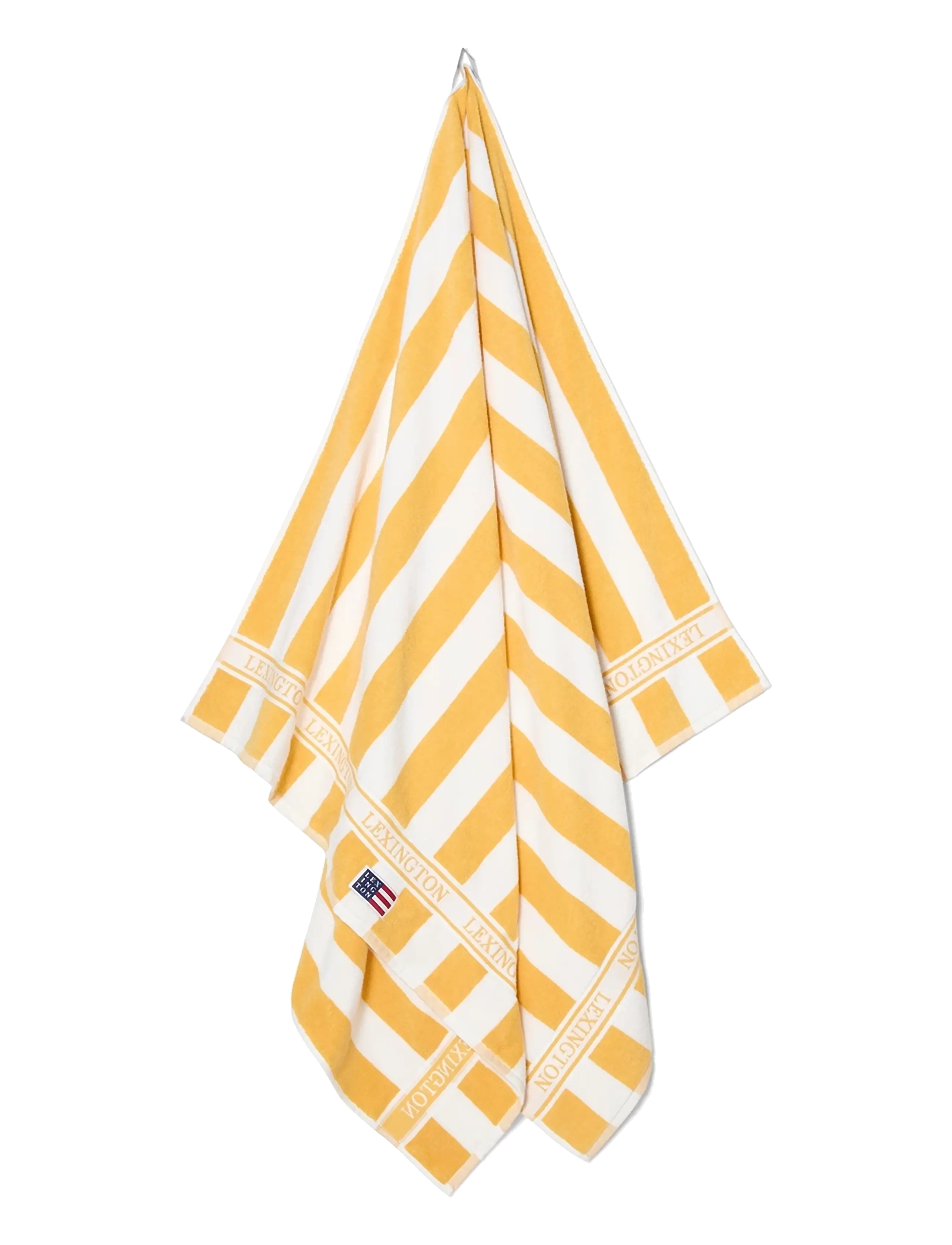 Lexington Home - Block Striped Cotton Terry Beach Towel - badehåndklæder - yellow/white - 1