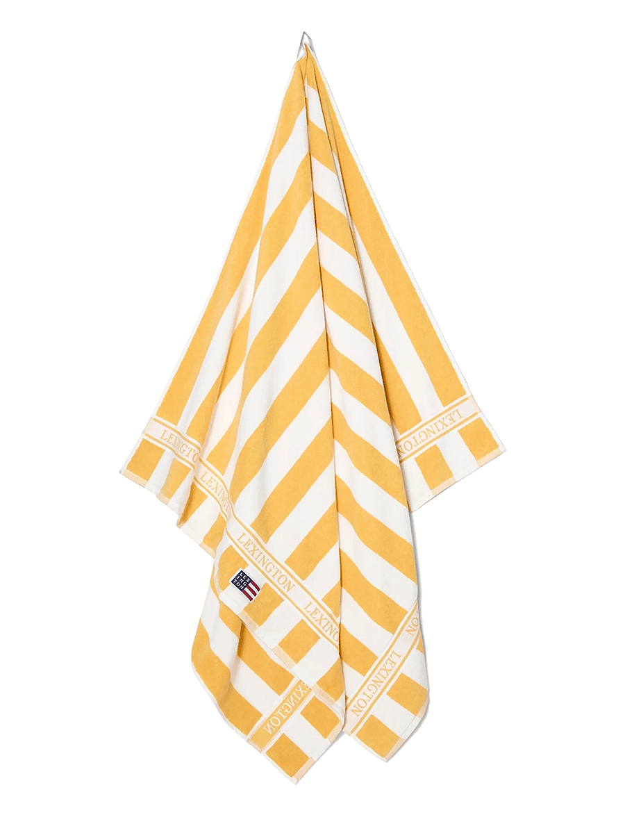 Lexington Home - Block Striped Cotton Terry Beach Towel - badetücher - yellow/white - 1