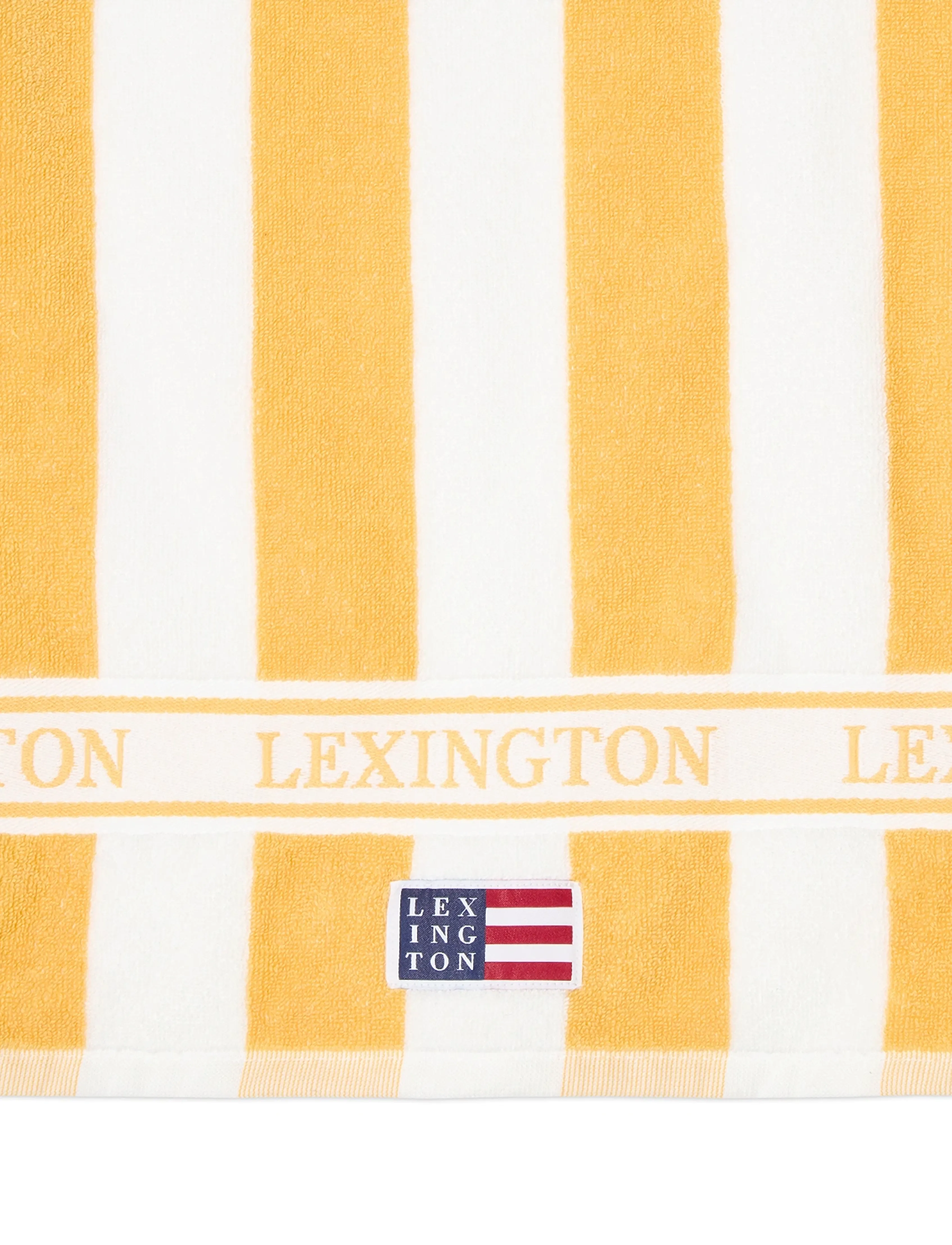Lexington Home - Block Striped Cotton Terry Beach Towel - badehåndklæder - yellow/white - 2