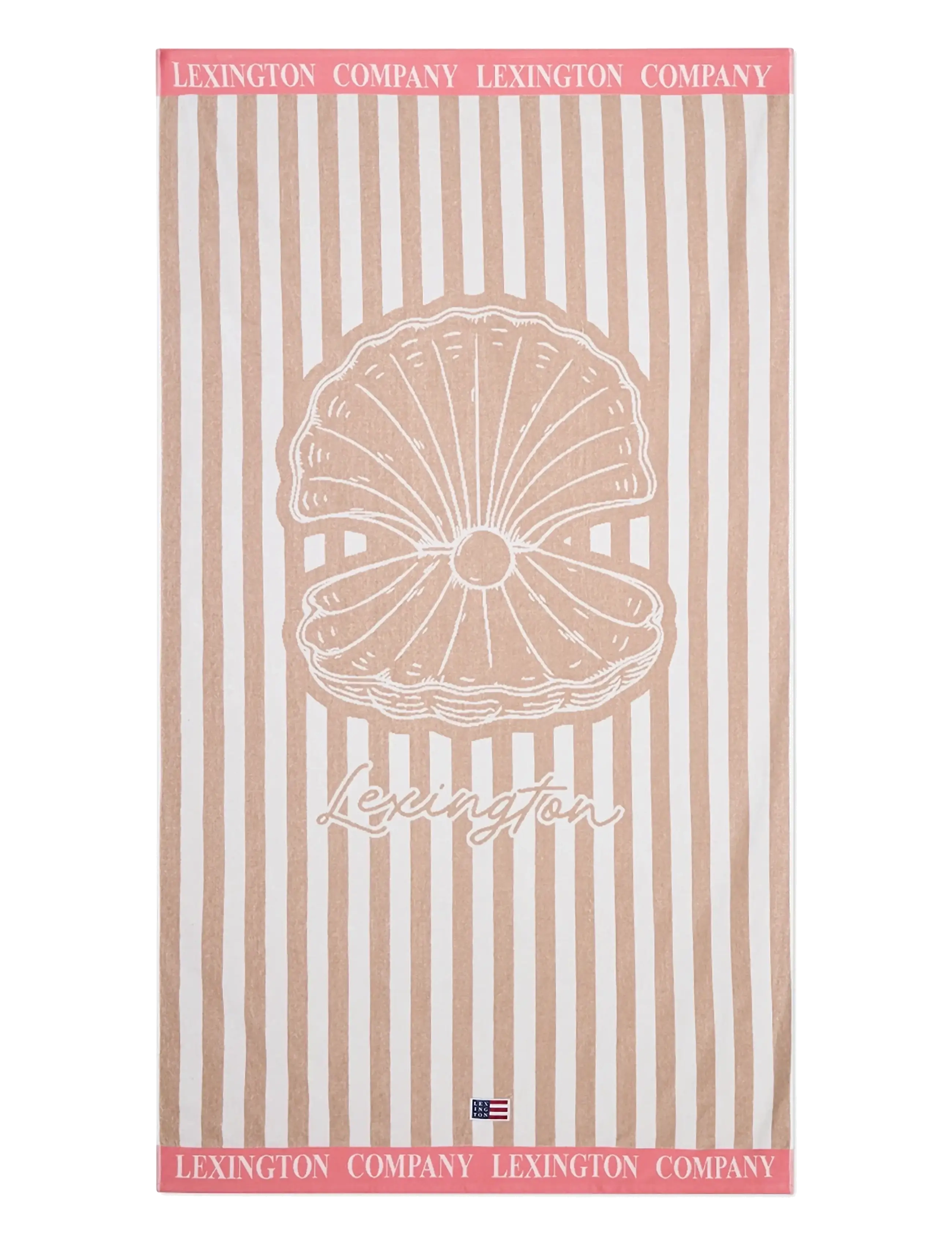 Lexington Home Summer Cotton Velour Beach Towel, Beach Håndklæde, Beige, Str: 100X180
