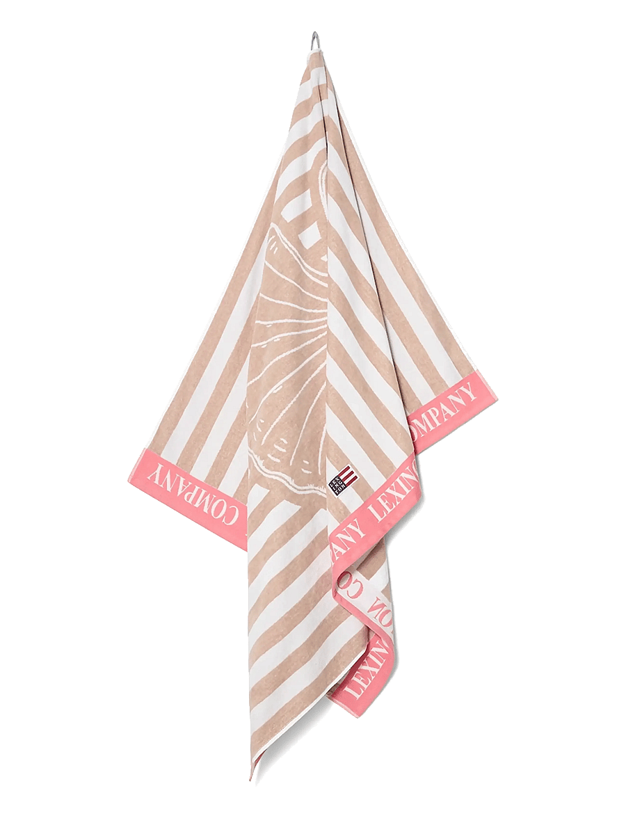 Lexington Home - Summer Cotton Velour Beach Towel - badetücher - beige/white/pink - 1