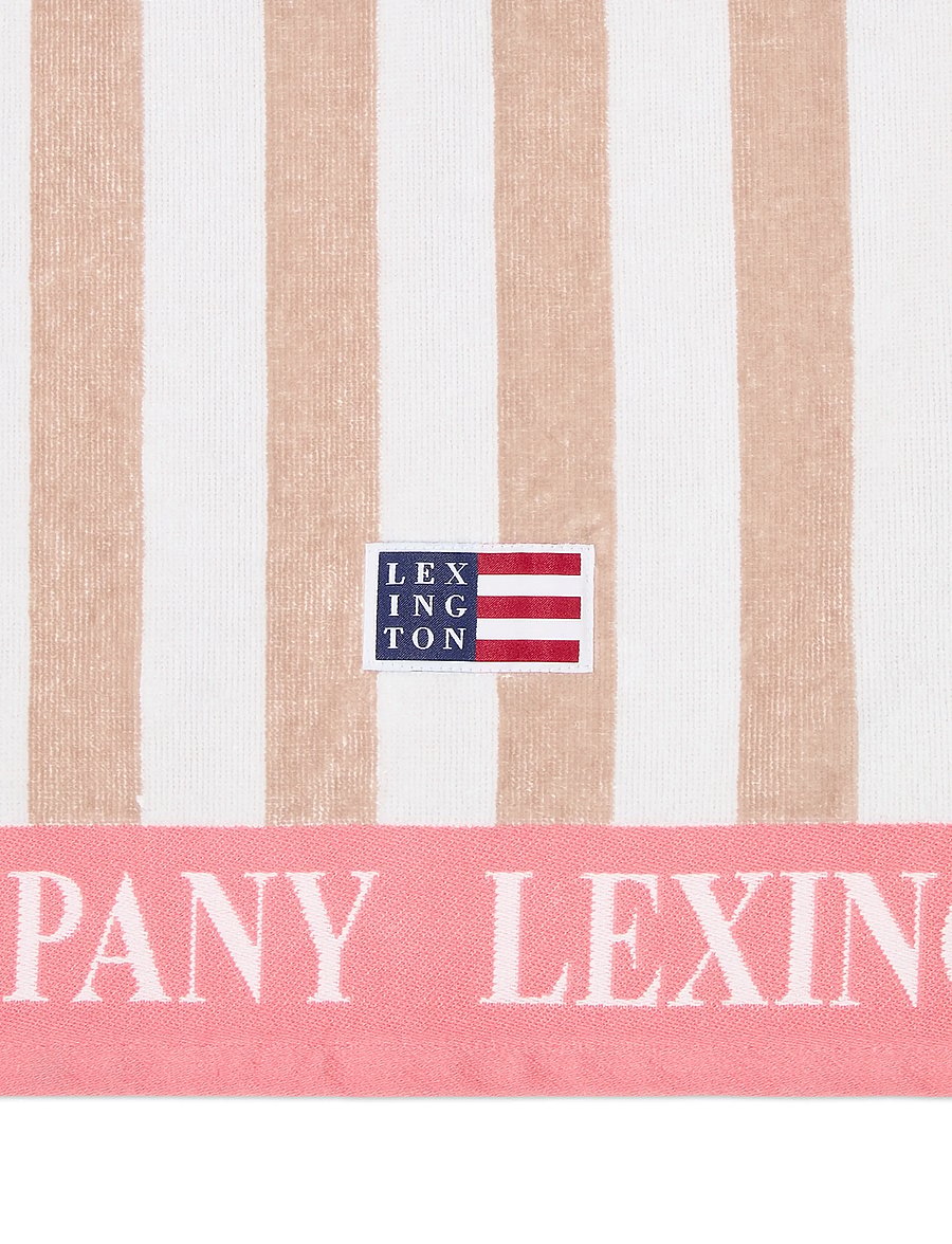Lexington Home - Summer Cotton Velour Beach Towel - badetücher - beige/white/pink - 2