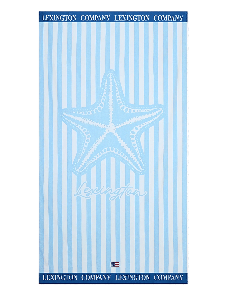 Lexington Home - Summer Cotton Velour Beach Towel - saunalinad - blue/white - 0