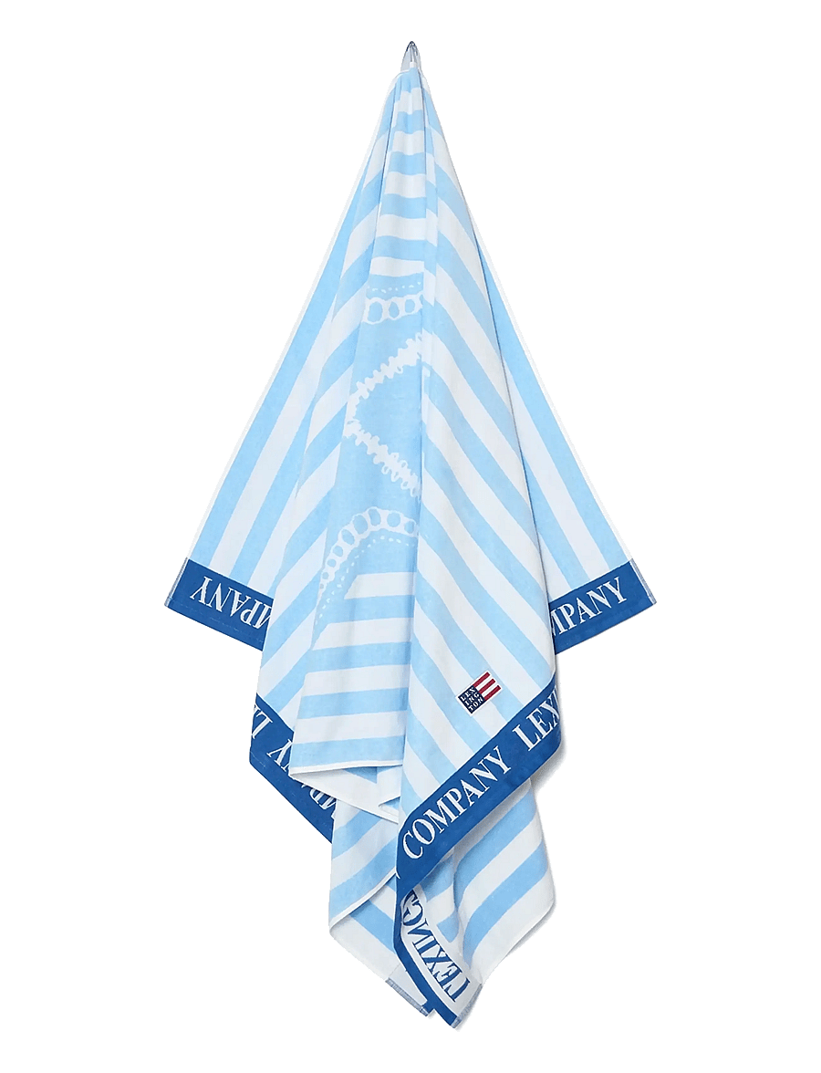Lexington Home - Summer Cotton Velour Beach Towel - saunalinad - blue/white - 1