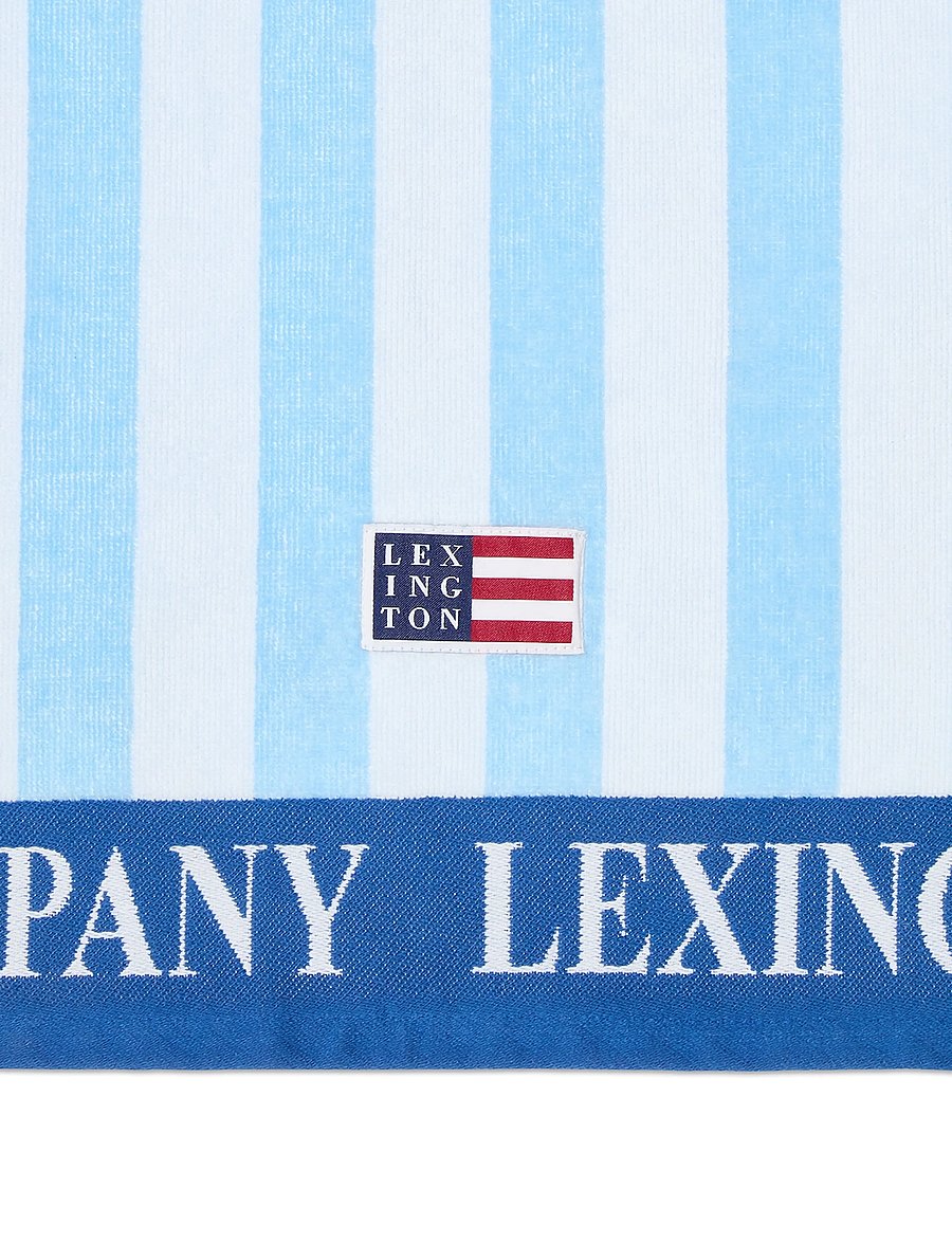 Lexington Home - Summer Cotton Velour Beach Towel - saunalinad - blue/white - 2