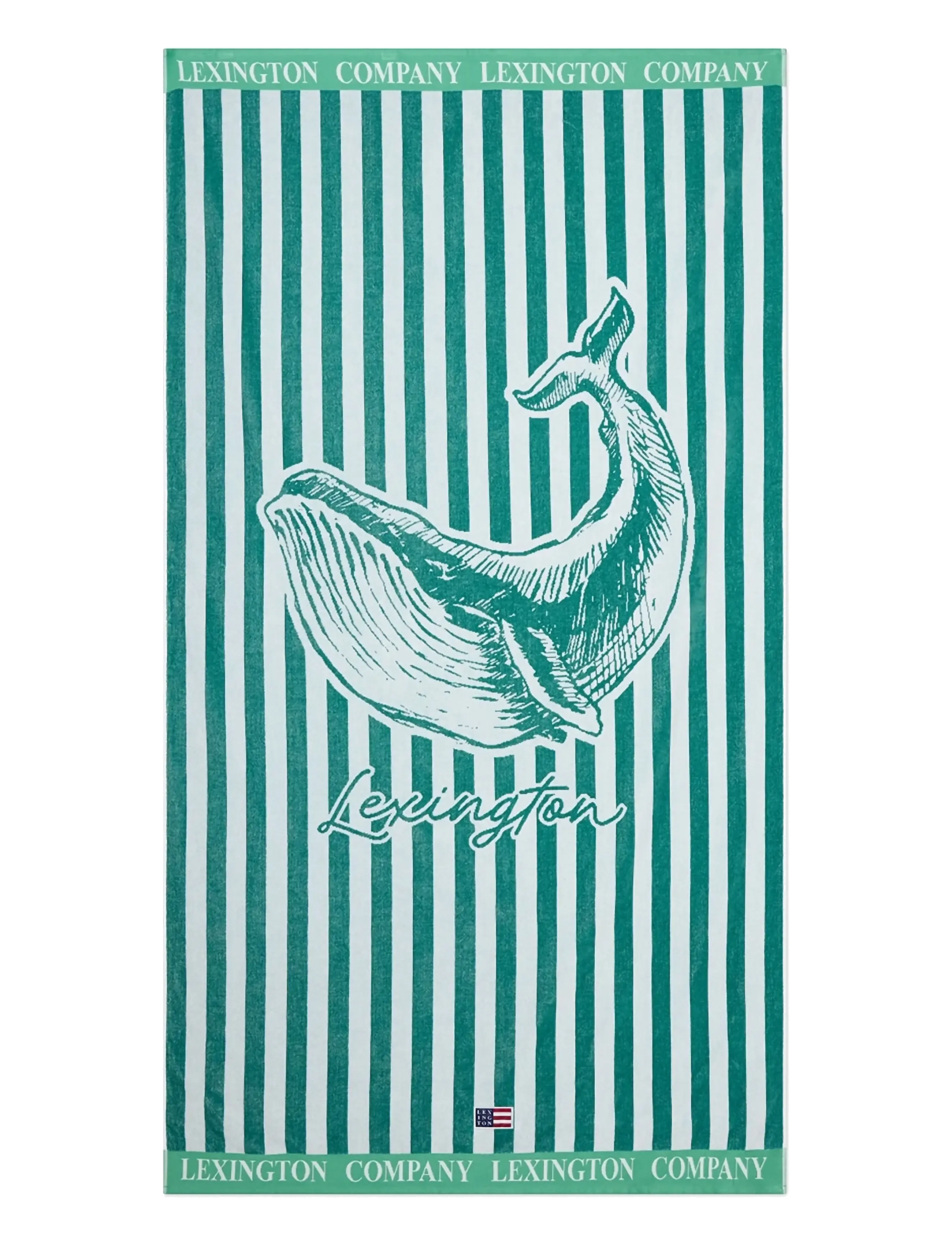Lexington Home Summer Cotton Velour Beach Towel - Bathroom - GREEN/WHITE / green