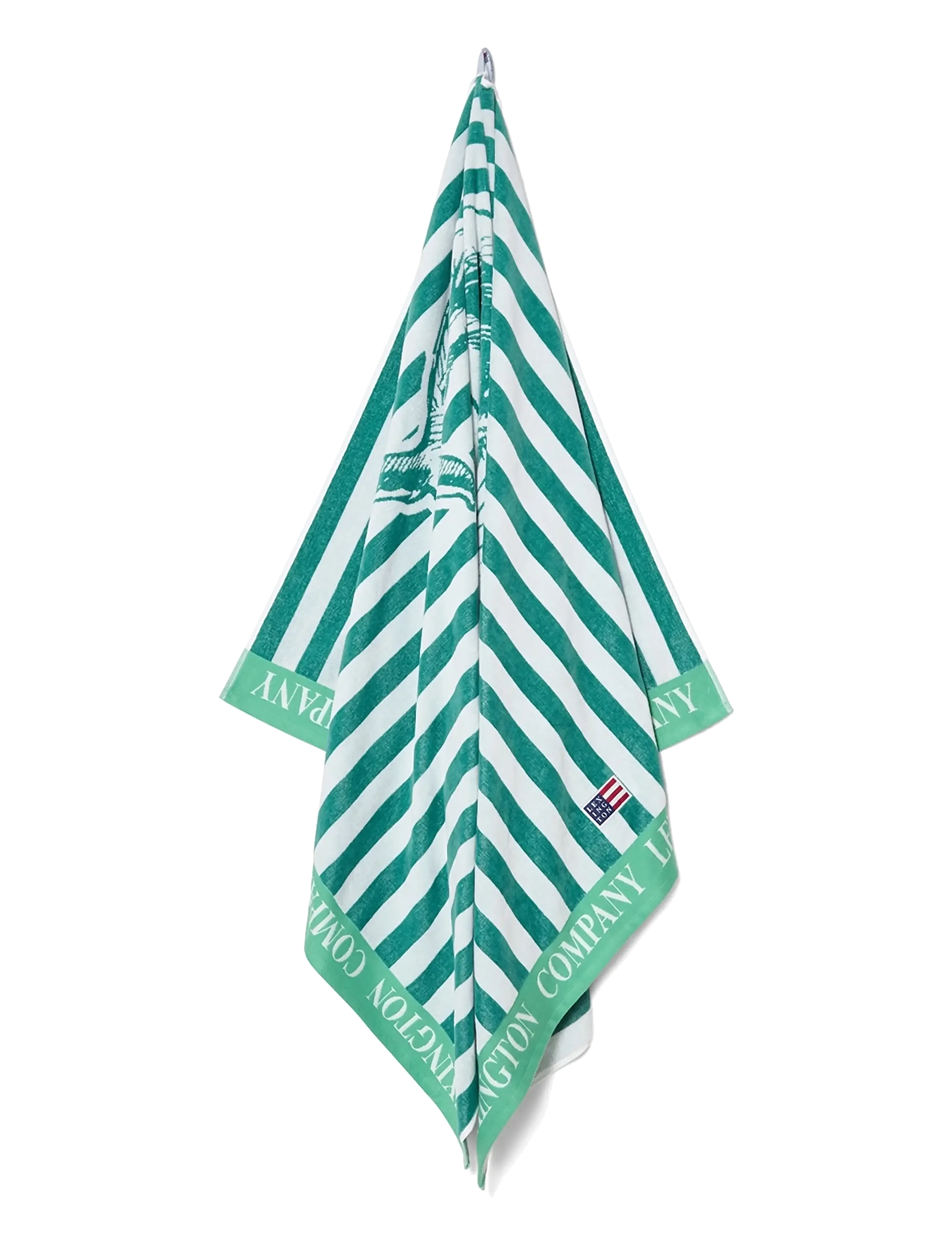 Lexington Home - Summer Cotton Velour Beach Towel - kylpypyyhkeet - green/white - 1