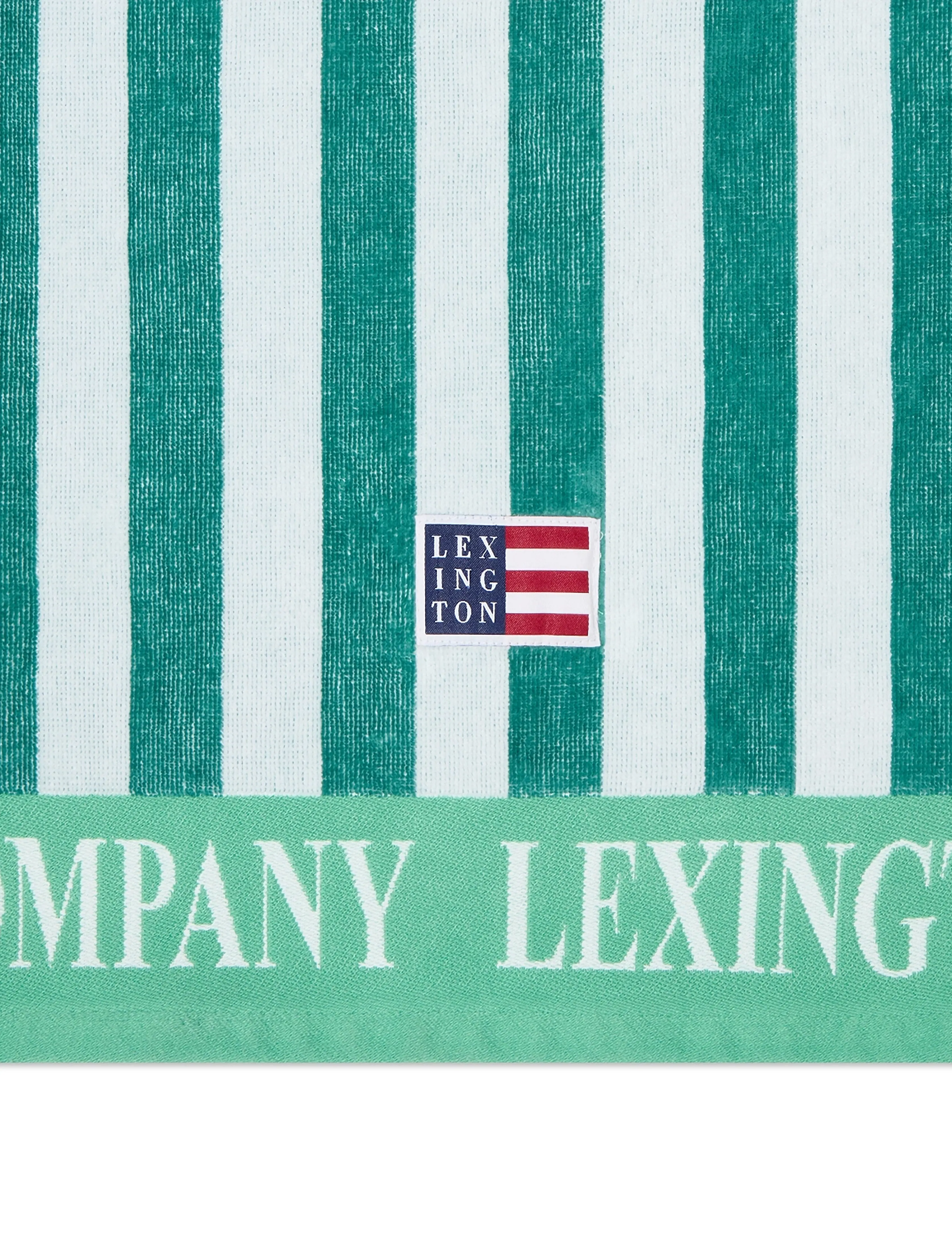 Lexington Home - Summer Cotton Velour Beach Towel - kylpypyyhkeet - green/white - 2