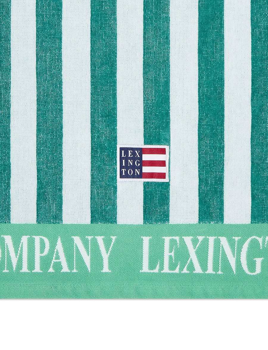 Lexington Home - Summer Cotton Velour Beach Towel - saunalinad - green/white - 2