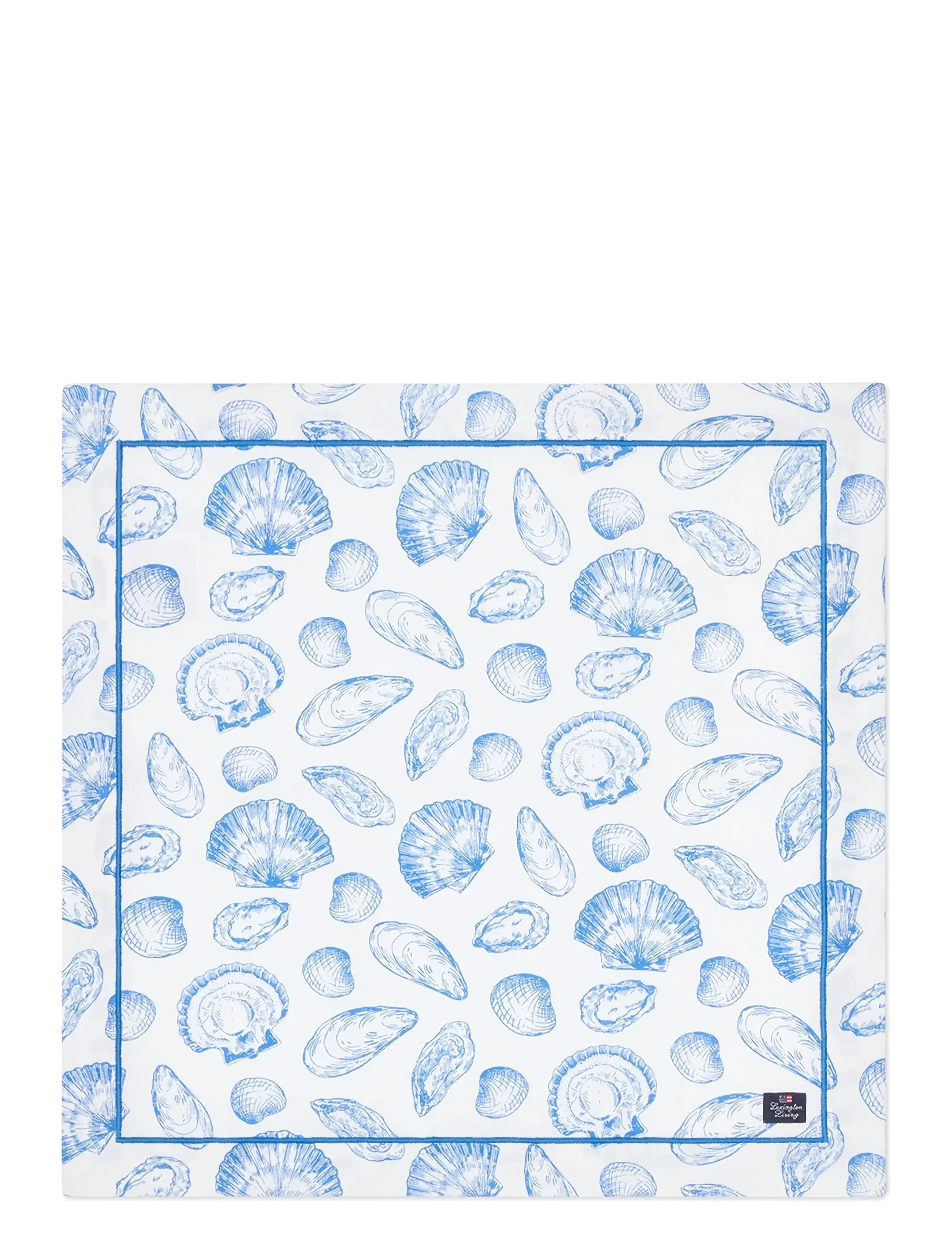 LEXINGTON Einrichtung Shell Printed Organic Baumwolle Serviette Blau - 50X50 - Unisex