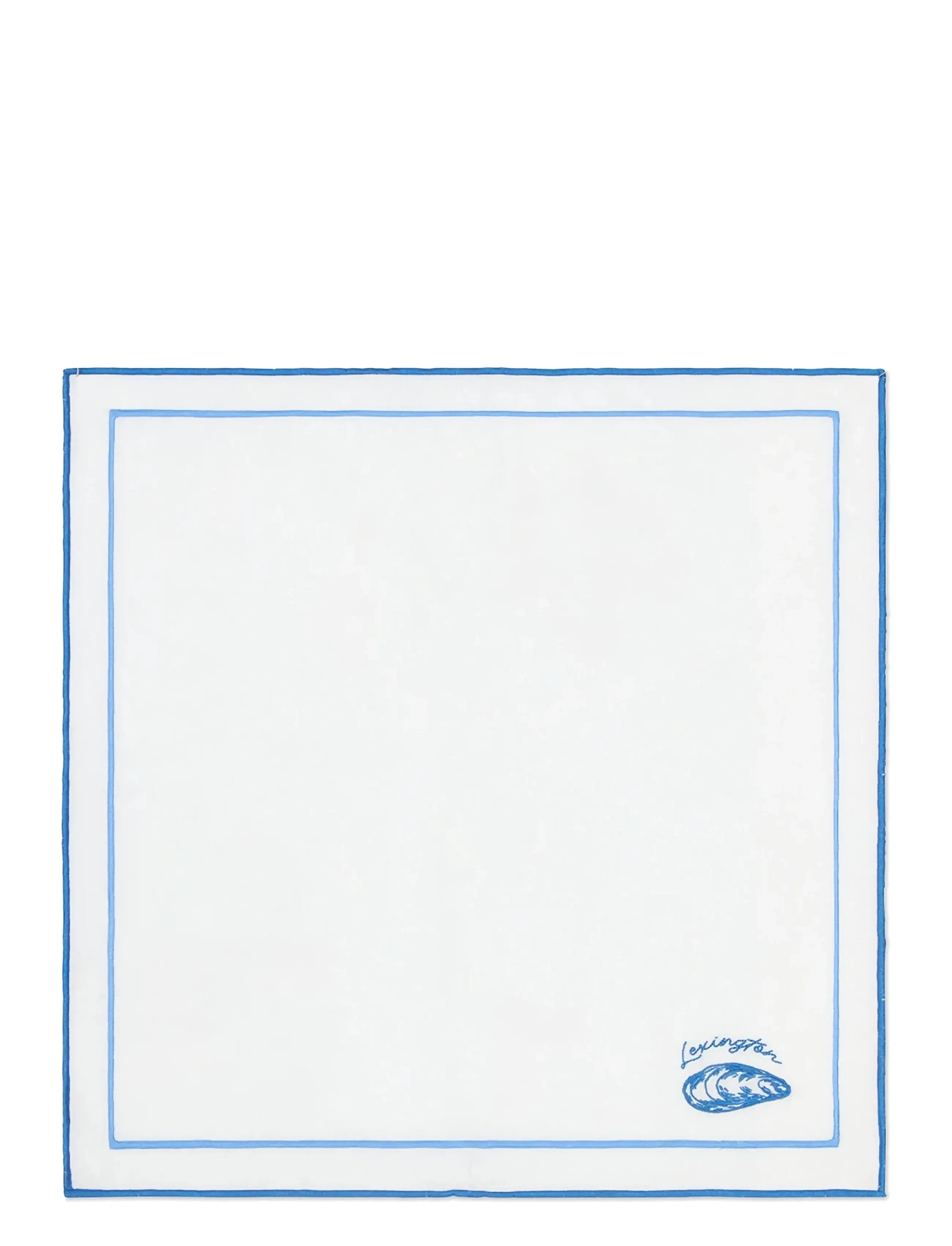 Lexington Home Linen/Cotton Napkin with Embroidery - Vaisselle - WHITE/BLUE / white