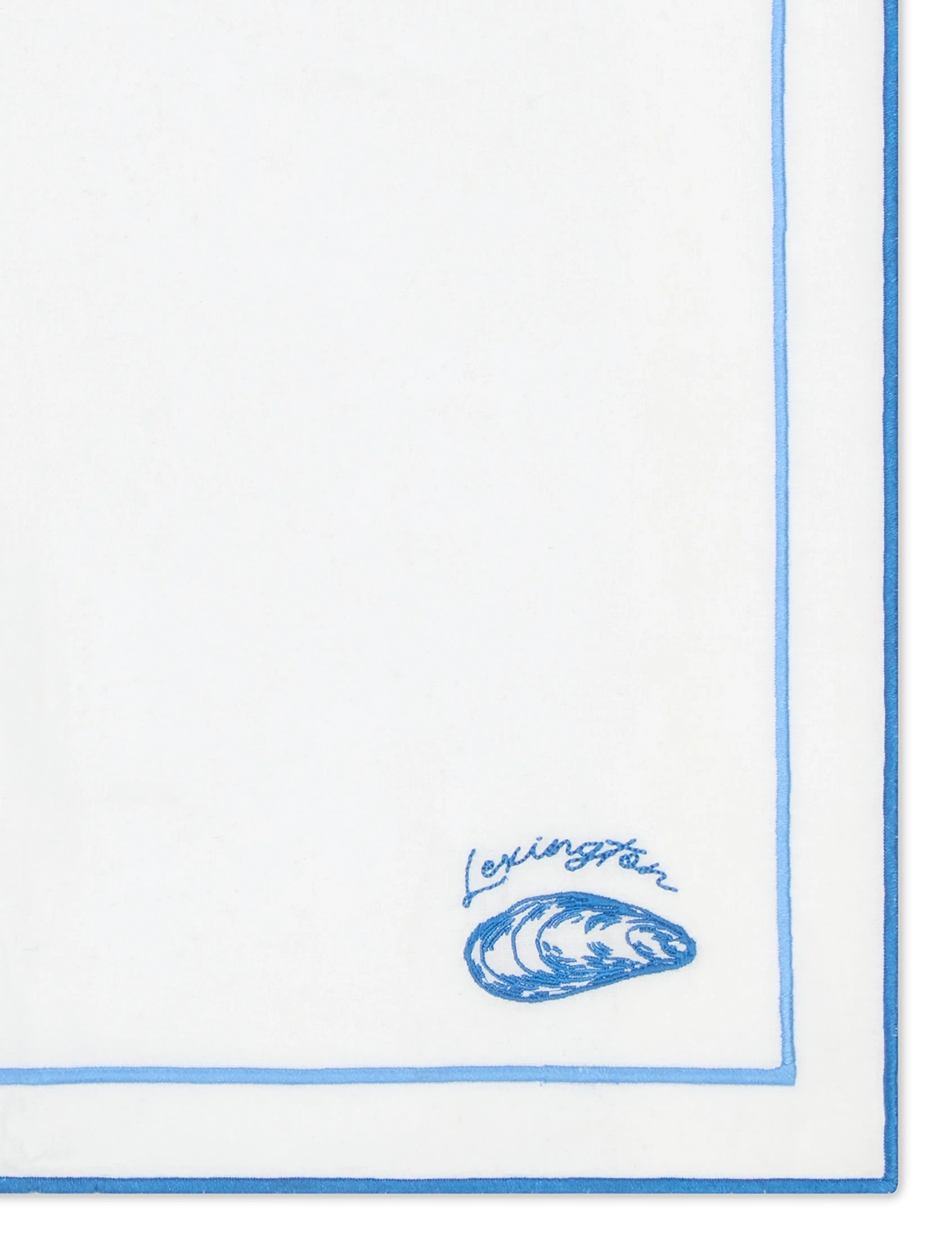 Lexington Home - Linen/Cotton Napkin with Embroidery - serviettes en tissu - white/blue - 2